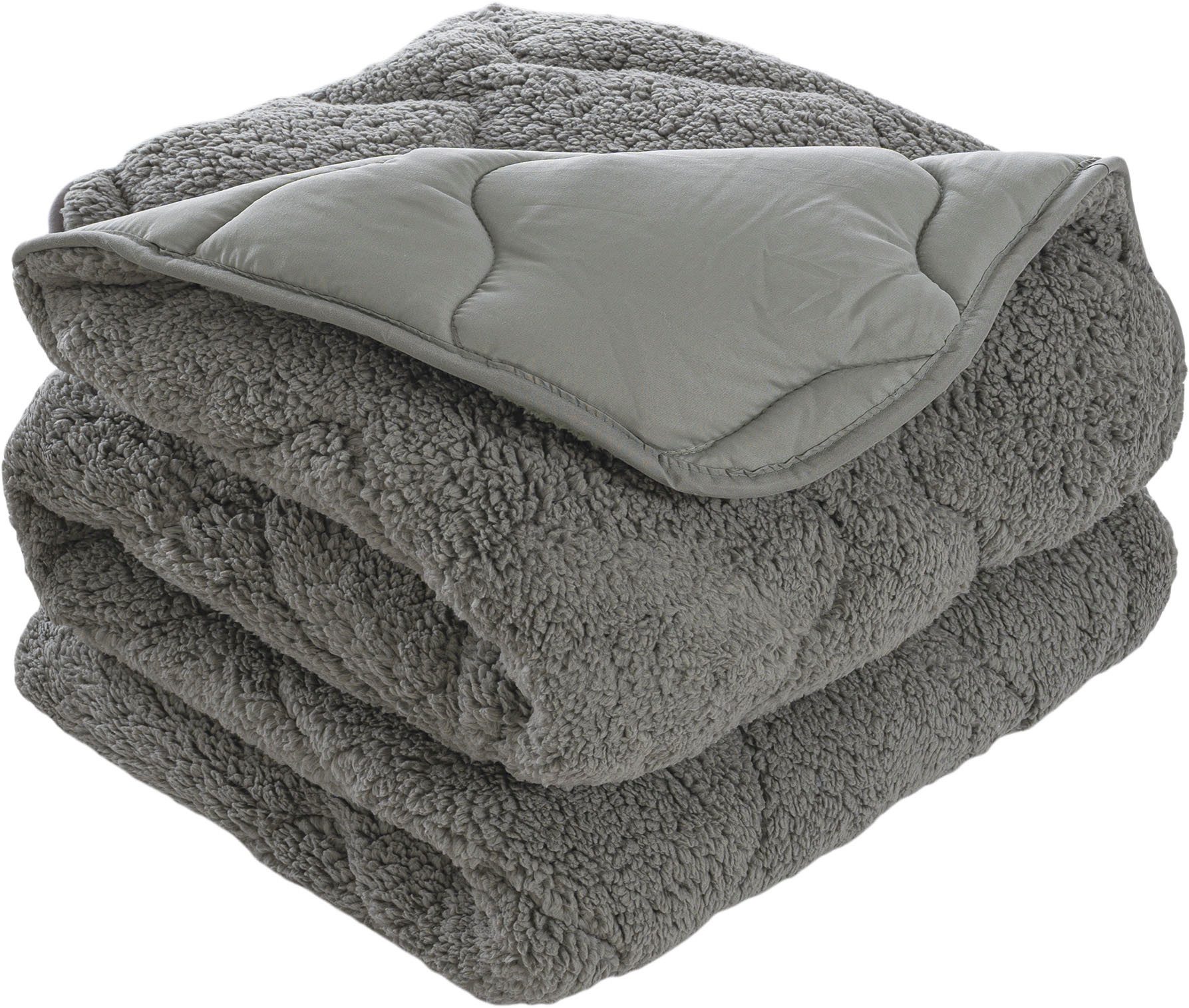 OTTO home Microfaserbettdecke Elvia, Teddy Plüsch Bettdecke, Warme Winter Uni Bettdecke