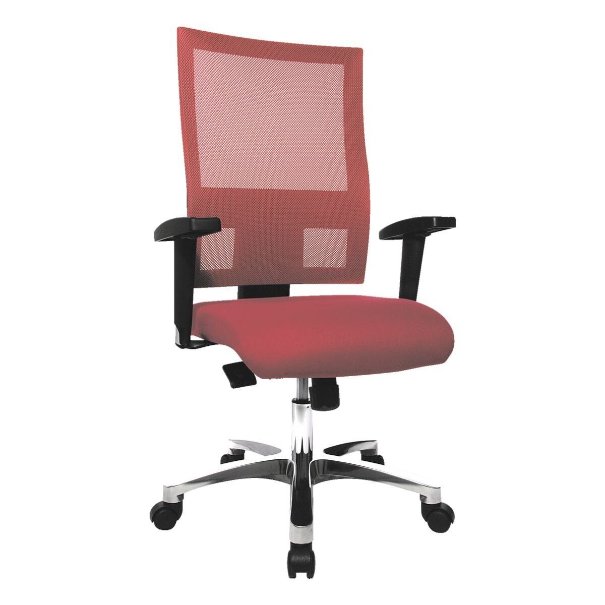 (ohne mit Net rot Armlehnen) Flachsitz SY, Netzrückenlehne, und TOPSTAR Schreibtischstuhl Pro