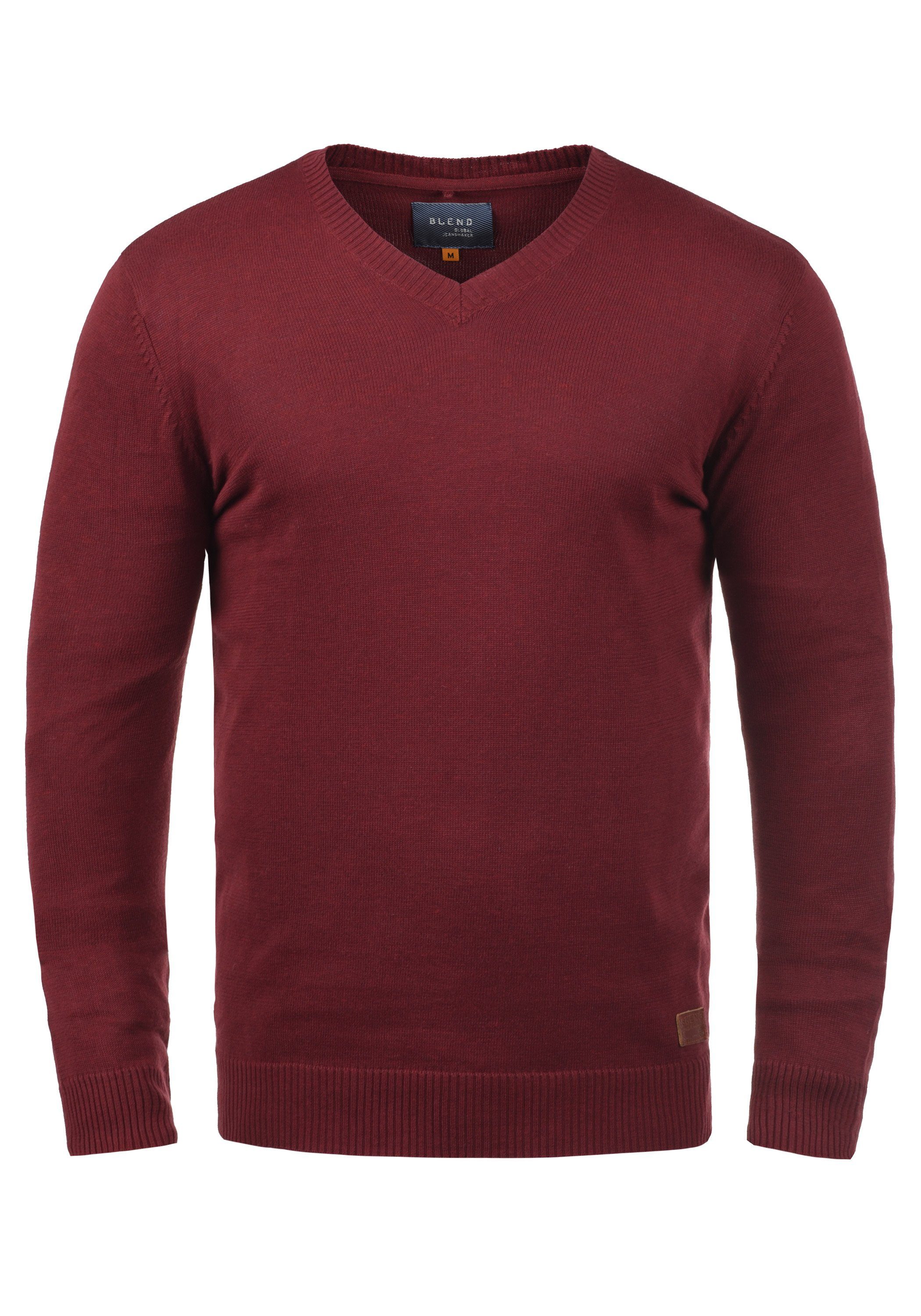 Blend Strickpullover BHLasse Feinstrickpullover mit aufgestickten Ellenbogenpatches