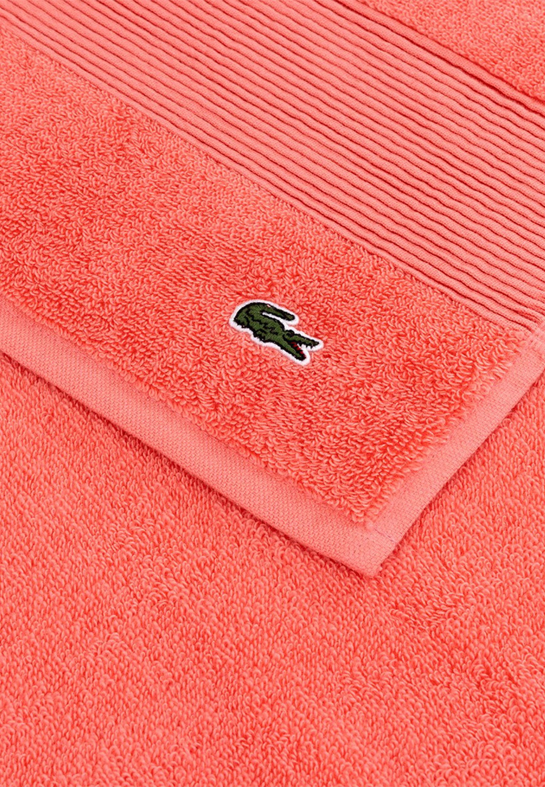Lacoste Gästehandtuch LLECROCO, Frottier (1-St), mit Label-Applikationen
