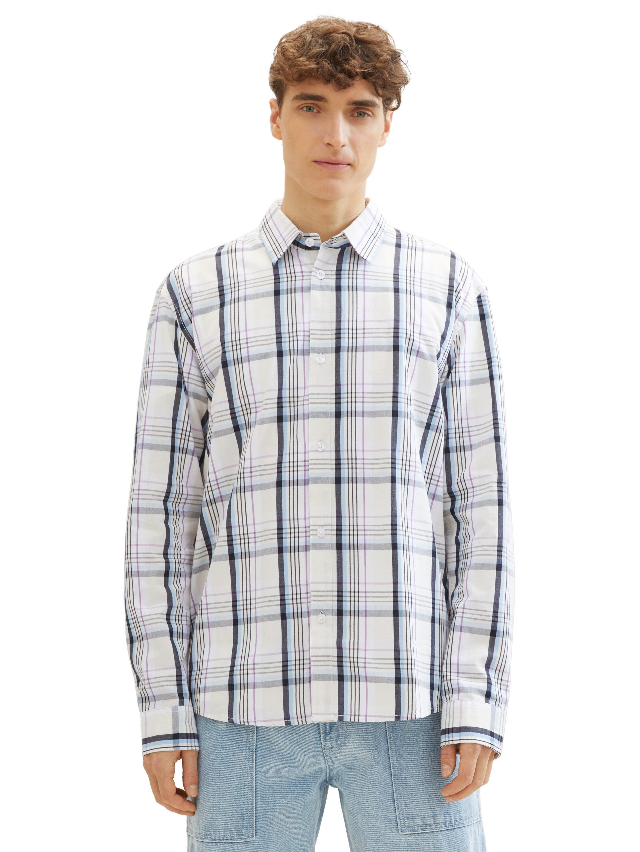 TOM TAILOR Denim Karohemd mit Knopfleiste günstig online kaufen