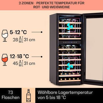 Klarstein Weinkühlschrank Barossa, für 73 Standardflaschen á 0,75l,Wein Flaschenkühlschrank Weintemperierschrank Weinschrank Kühlschrank
