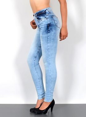 ESRA Skinny-fit-Jeans S200 High Waist Skinny Jeans Damen, Damen Jeans Hose Skinny, bis Übergröße / Plussize Große Größen, Sehr enge Damen Röhrenjeans hoher Bund, High Rise Damen Jeanshose, 5 Pockets Style, Stretch