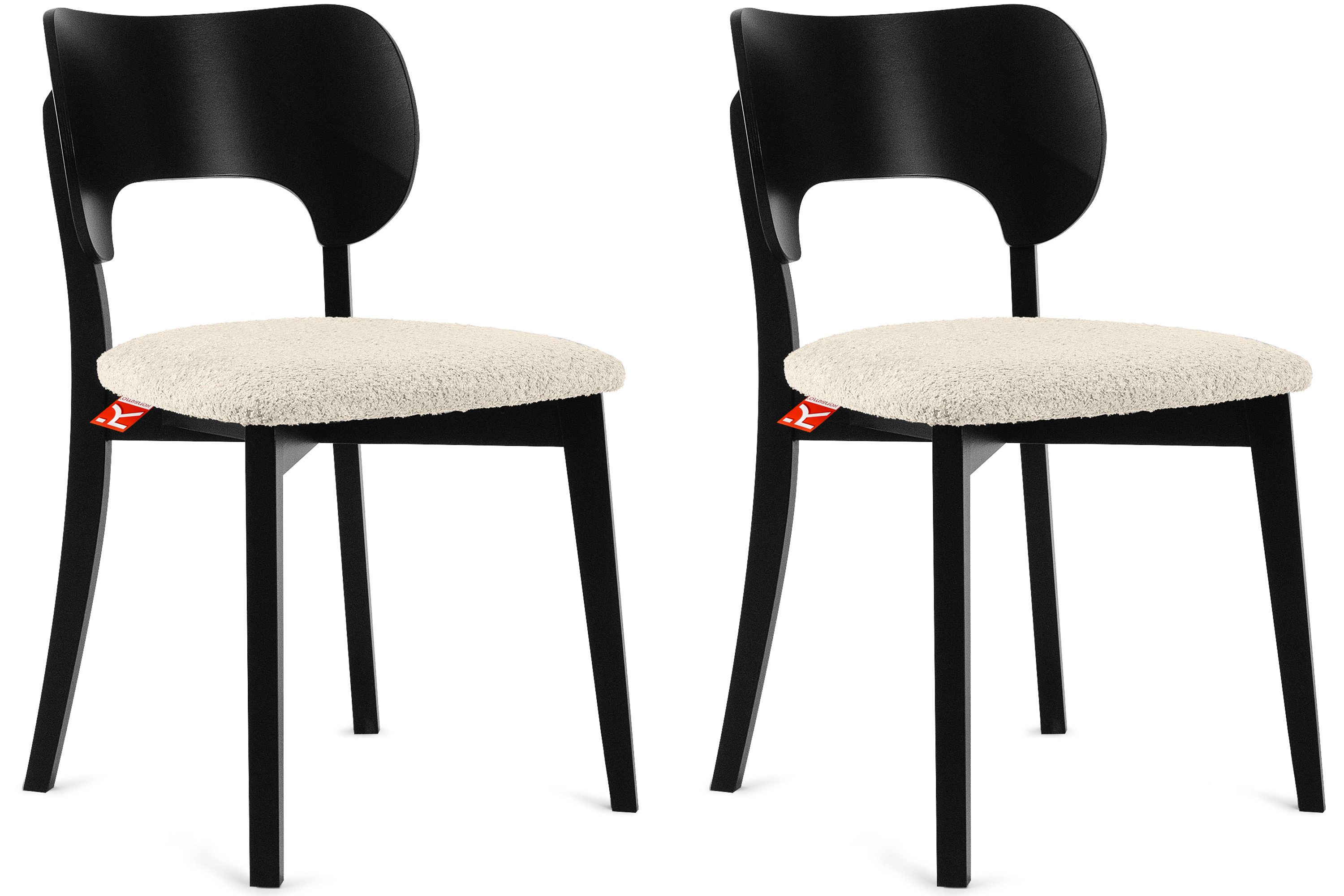 KONSIMO® Holzstuhl LYCO Esstischstühle, Polsterstühle 2 St., hergestellt in der EU (2 St), Buchenmassivholz, ergonomische Form, fertigmontiert