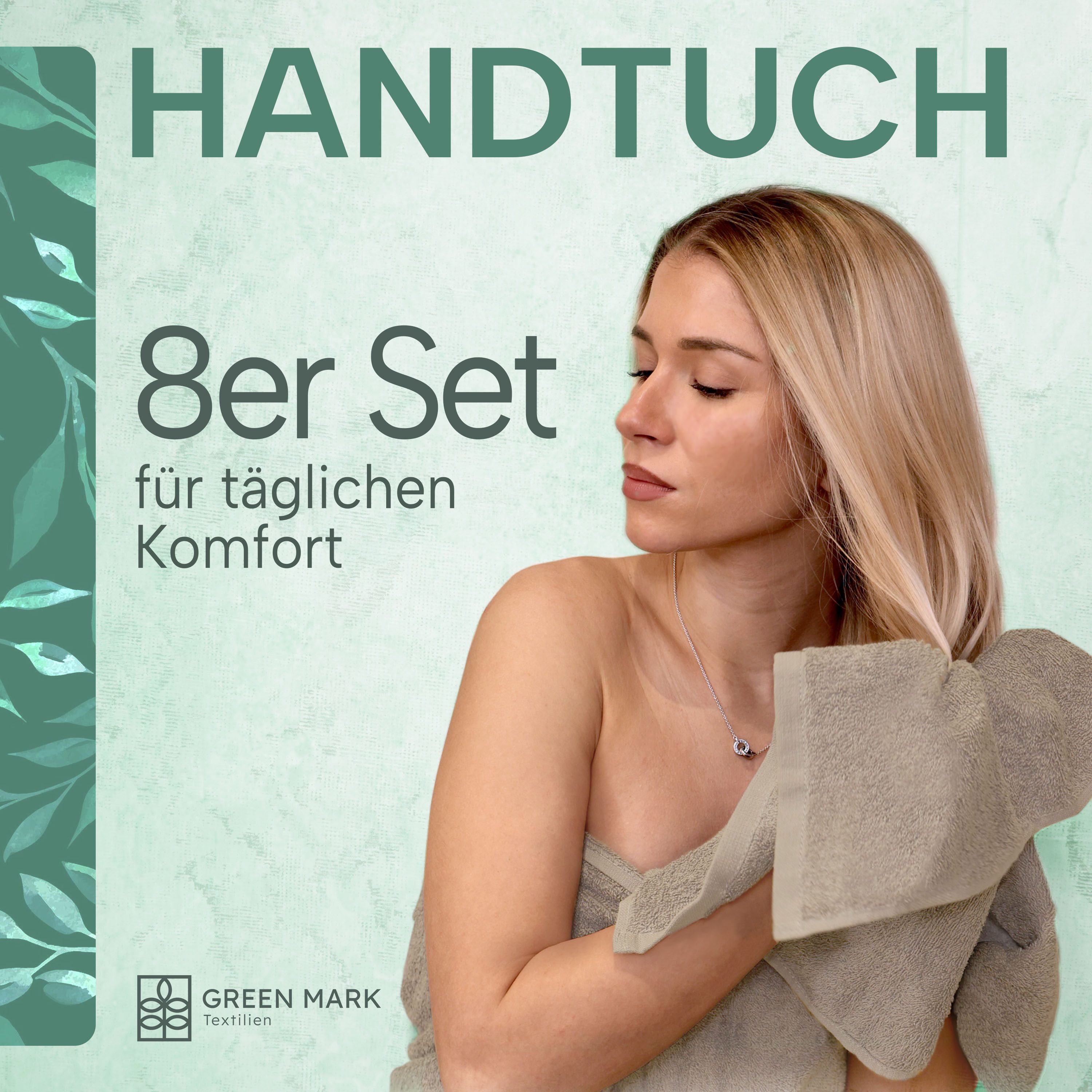 NatureMark Handtücher 8er-Sparpack Handtücher 50x100cm, 100% Baumwolle (8-S günstig online kaufen