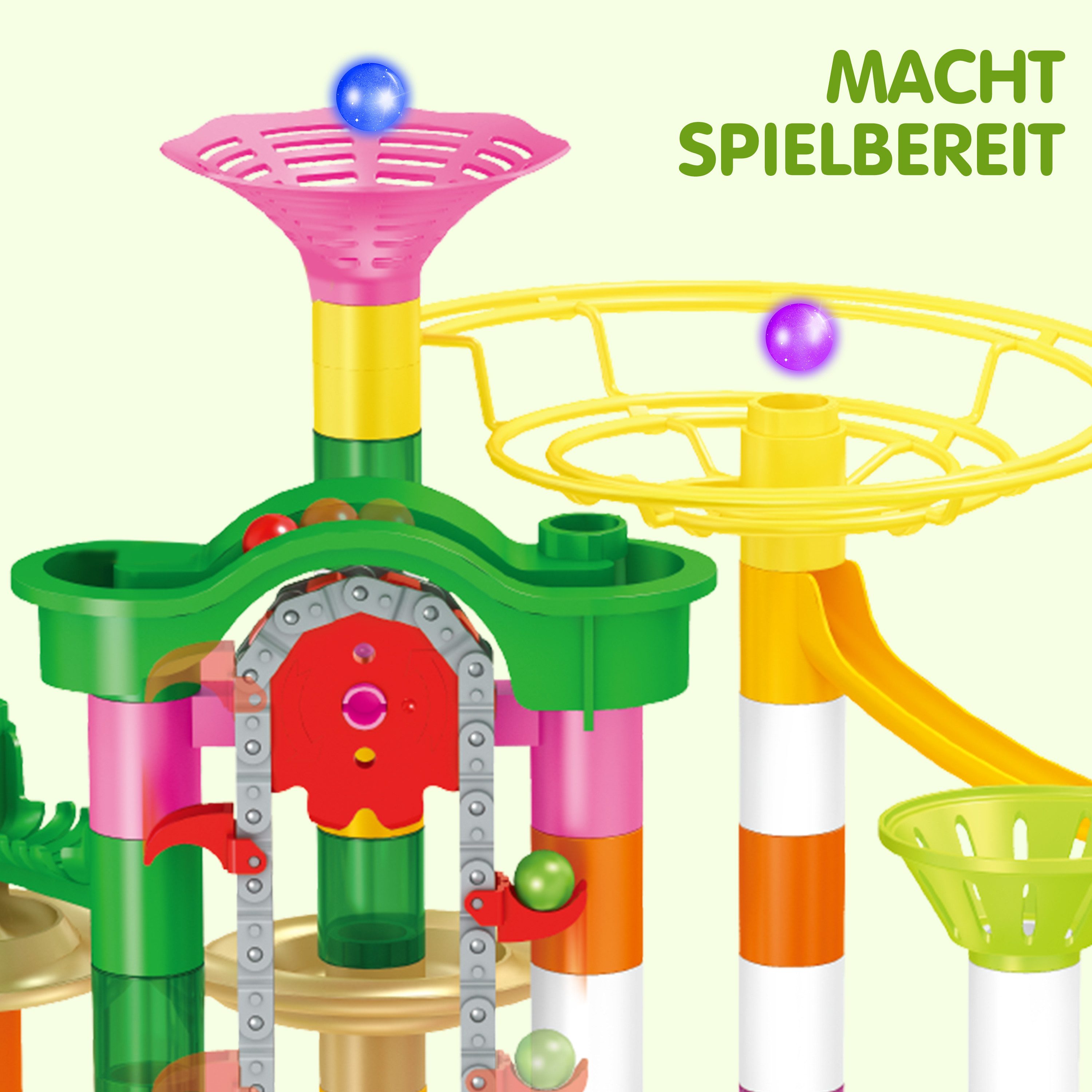 JOYIN Kugelbahn-Bausatz JOYIN 236-tlg. Murmelbahn mit Motor & Licht/Sound, Lernspielzeug ab 3, (236-tlg)