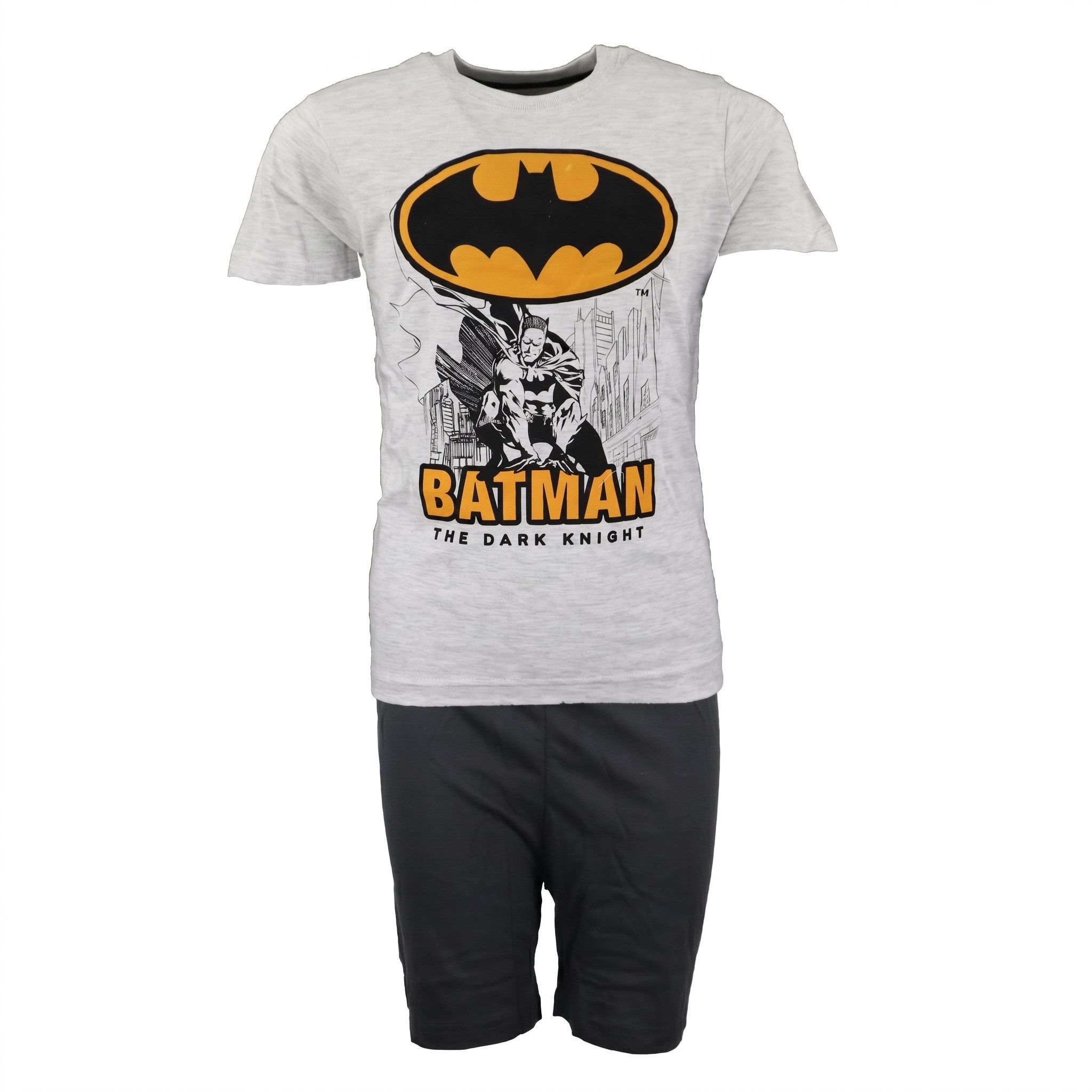 DC Comics Schlafanzug DC Comics Batman Kinder kurzarm Pyjama Gr. 104 bis 134