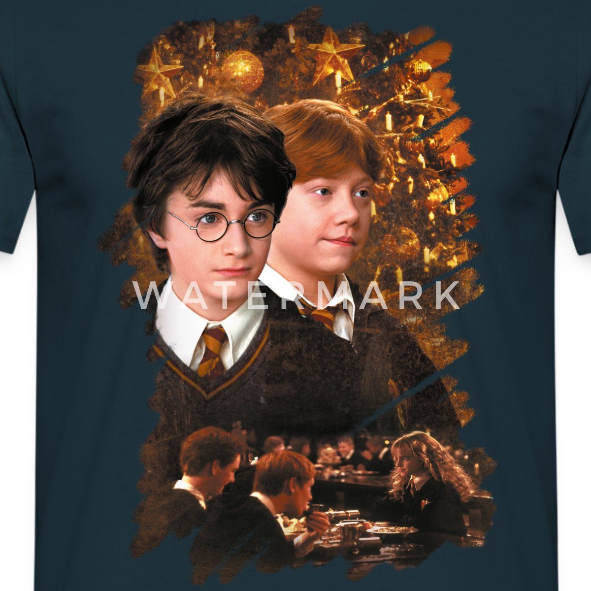 Spreadshirt T-Shirt Harry Potter Ugly Christmas Harry & Ron Männer T-Shirt (1-tlg)