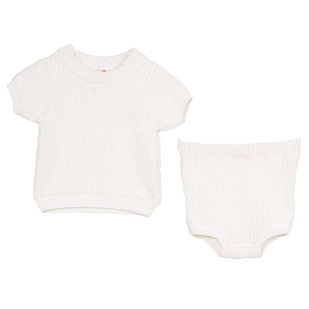 Minora Strickkleid Minora Exquisites Baby Strick-Set, Pullover und Shorts
