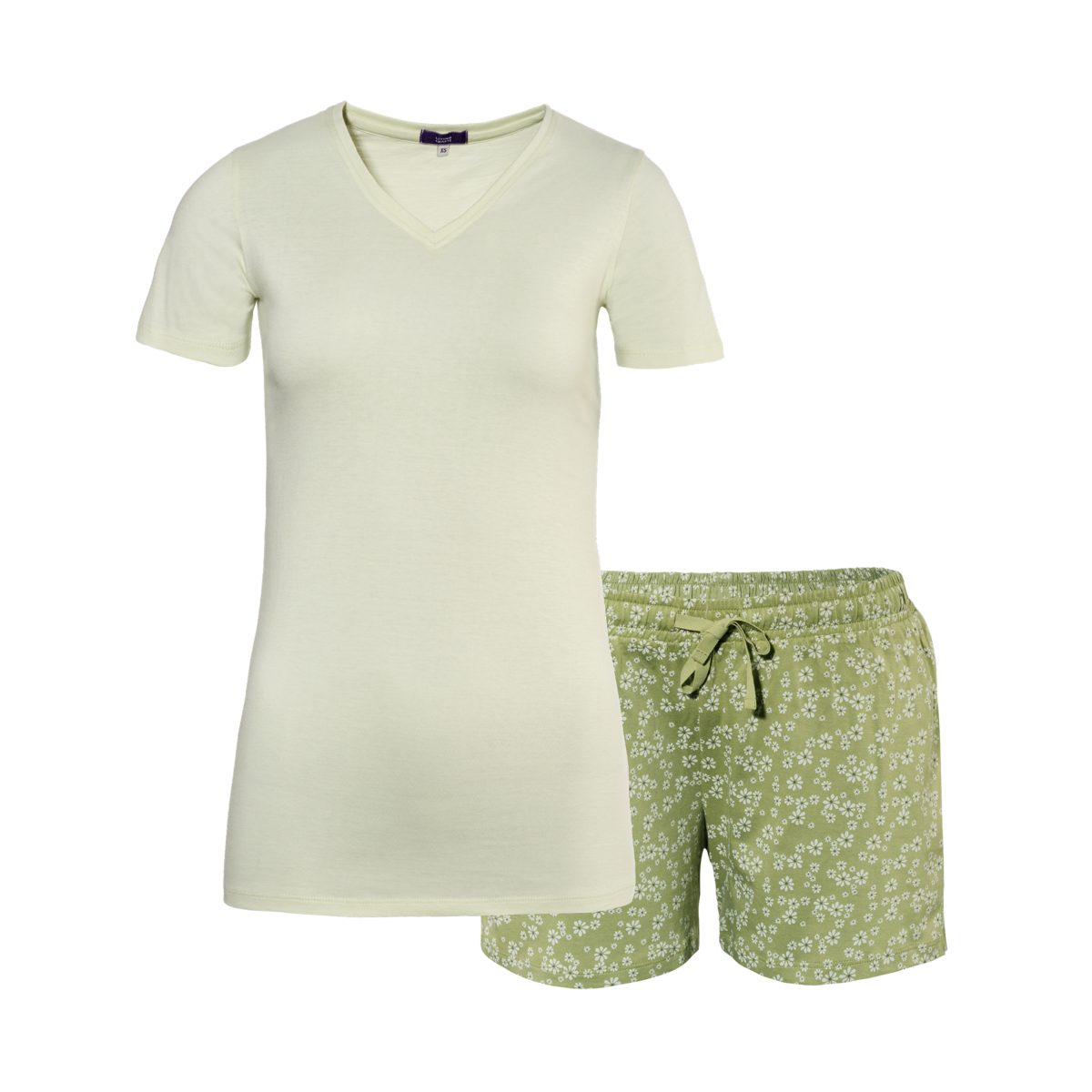 und CRAFTS Kurze Schlafshorts MIRIAM Pistachio Jersey-Top LIVING Pyjama-Hose Single leichtes