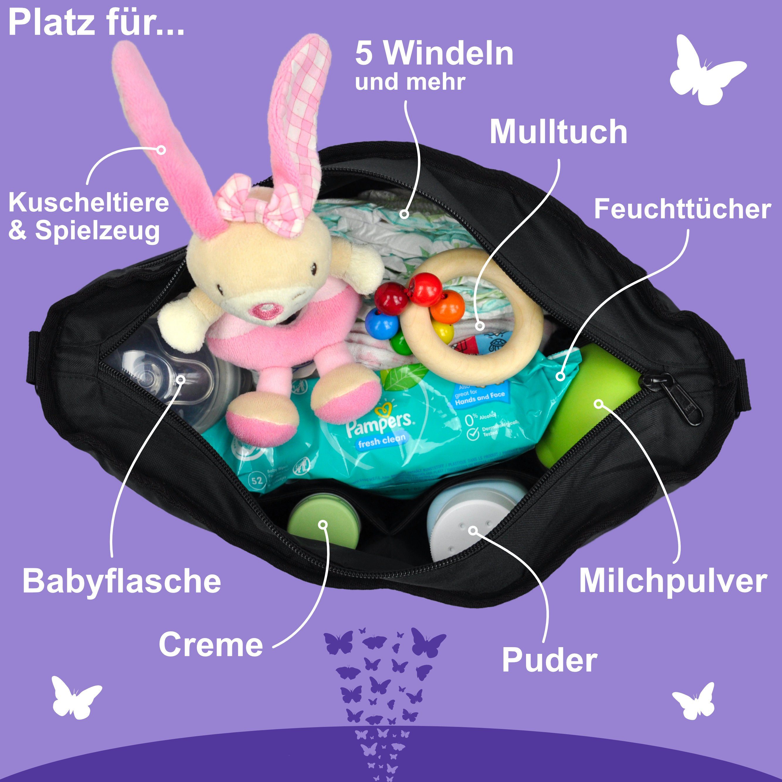 PUNALU Kinderwagen-Tasche Punalu Kinderwagen Organizer mit Schmetterlingsmuster – Bild 3 von 5
