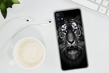 MuchoWow Handyhülle Tiger - Tiere - Schwarz - Weiß - Porträt - Wild, Phone Case, Handyhülle OnePlus Nord N10 5G, Silikon, Schutzhülle