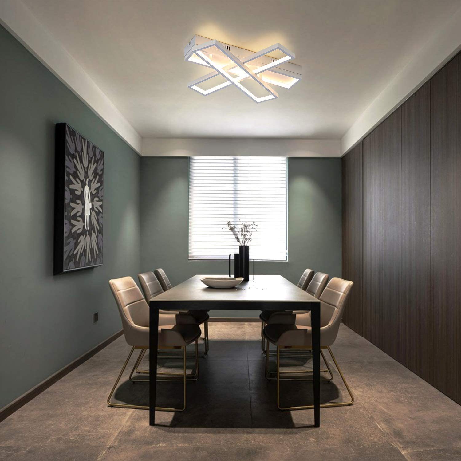 für Innen fest Wohnzimmer Küche, Kronleuchter LED Deckenleuchte integriert ZMH LED Dimmbar Büro