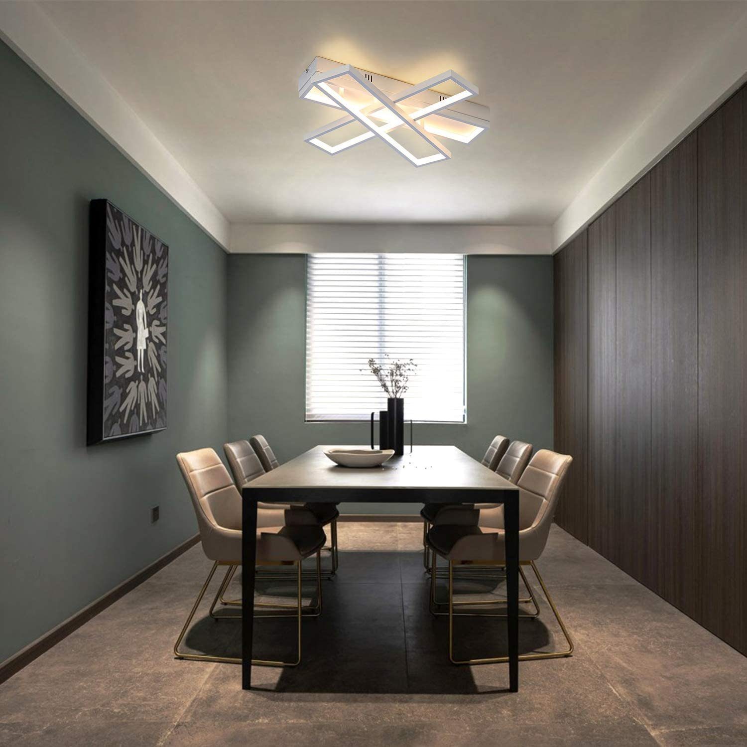 ZMH LED Deckenleuchte Dimmbar Innen Kronleuchter für Wohnzimmer Büro Küche, LED fest integriert