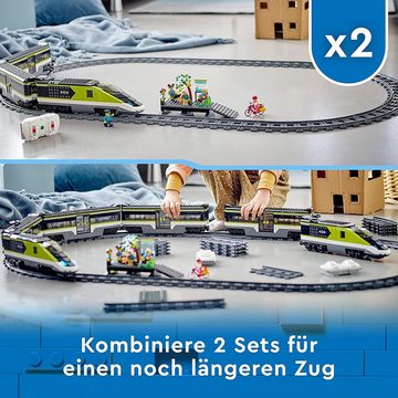 LEGO® Konstruktionsspielsteine City Personen-Schnellzug, Set mit ferngesteuertem Zug, Eisenbahn, (Geschenk Weihnachten, Geburtstag, Frauen Männer Kinder, 764 St., Baukasten Erwachsene, Kinder Sale), Bausteine Konstruktionssteine, Bausatz, Spielzeug, Klemmbausteine