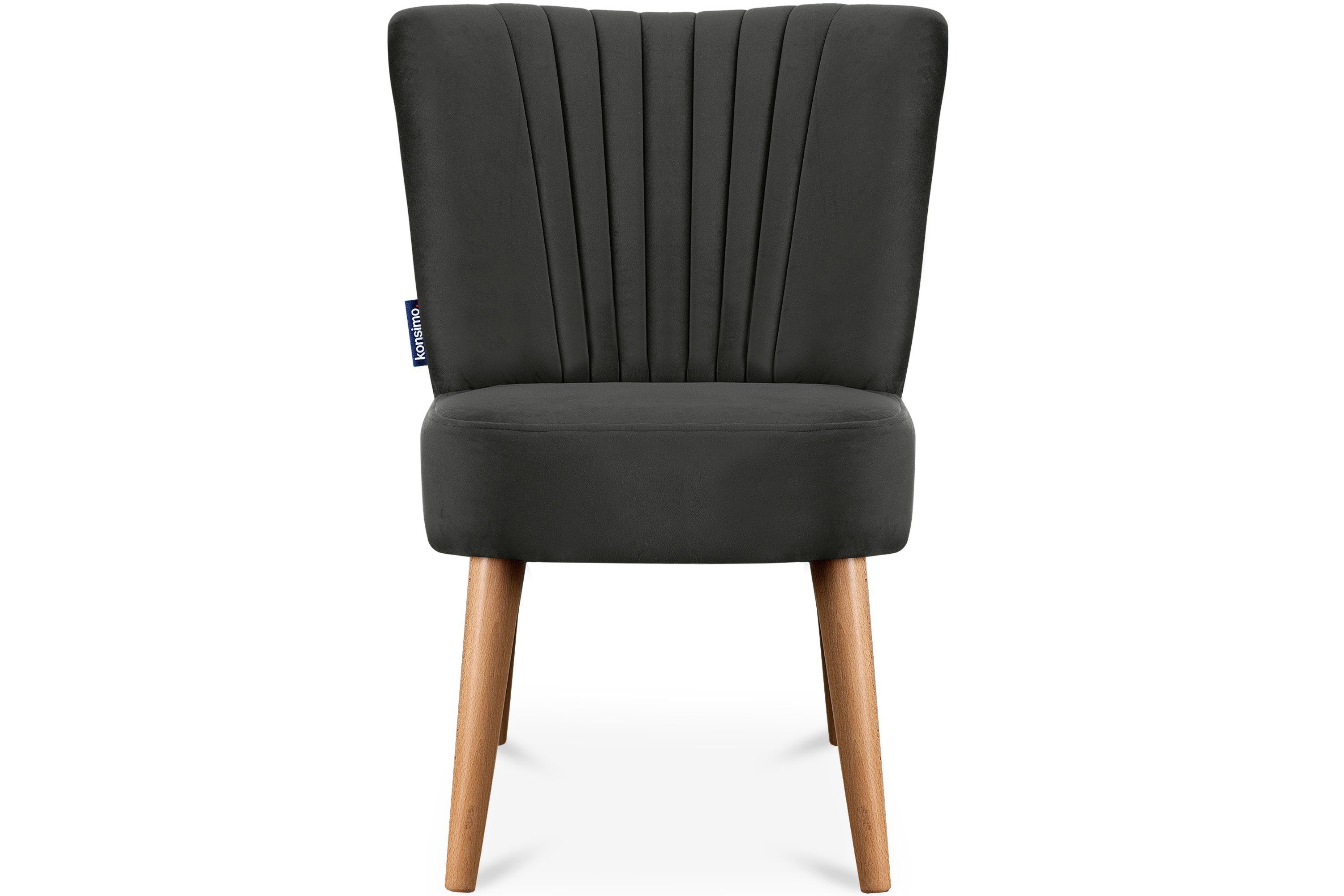 (1-St), Konsimo Buchenholz an auf graphit/Eiche Rückenlehne, hohen Cocktailsessel Beinen graphit | der Sessel gebeizter DUCO Ziernaht Eiche aus