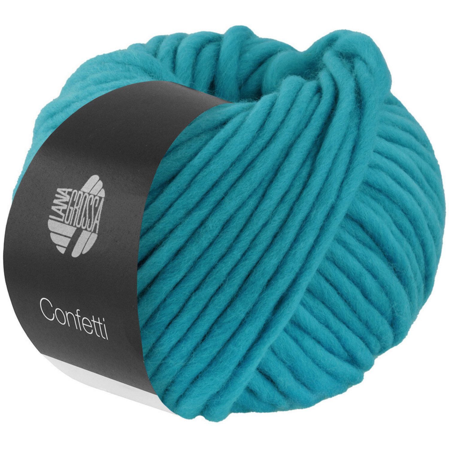 LANA GROSSA CONFETTI UNI Häkelwolle, 50 m (fingerdickes Merino-Dochtgarn), 100 g