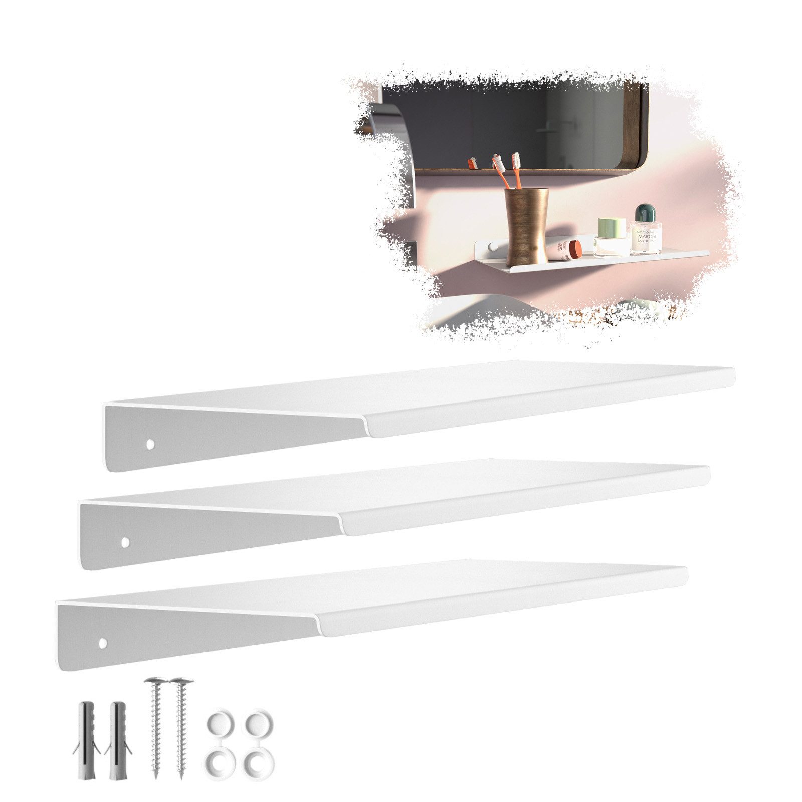 SO-TECH® Wandregal Schweberegal HOVER 35/45 x 13 x 3 cm inkl. Befestigungss günstig online kaufen