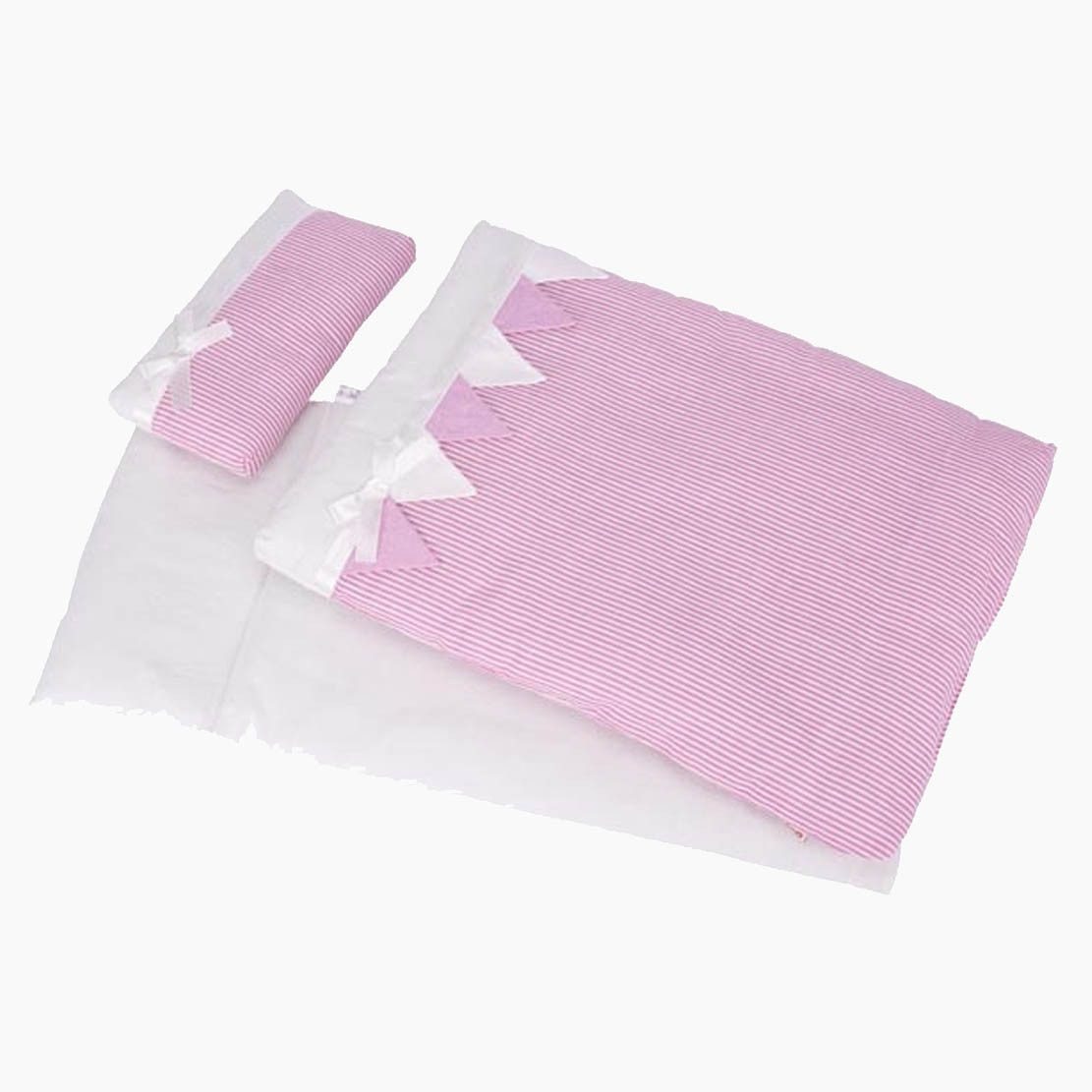goki Puppen Bettwäsche Puppenbettzeug rosa Streifen, (packung, 3-tlg., 3er günstig online kaufen