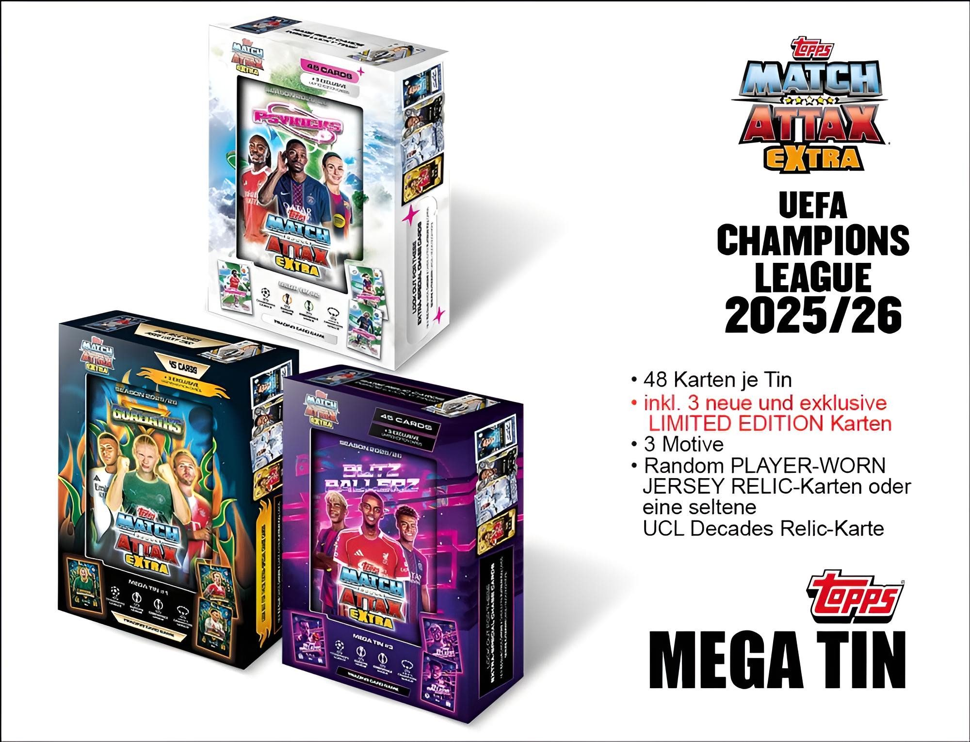 Topps/Merlin Sammelkarte 2025-26 Match Attax Extra UEFA Champ. L. Mega Tin