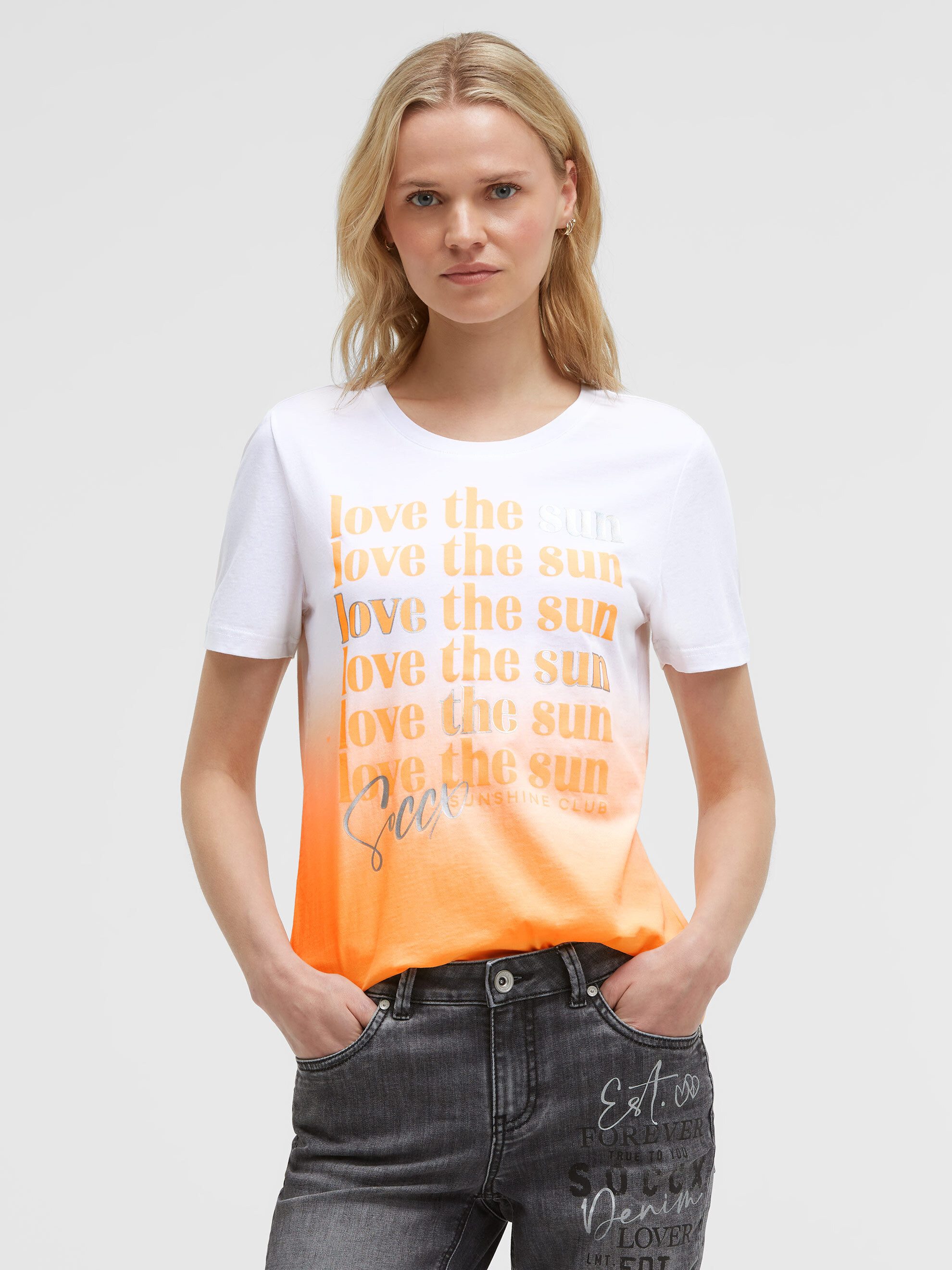 SOCCX Rundhalsshirt mit Farbverlauf