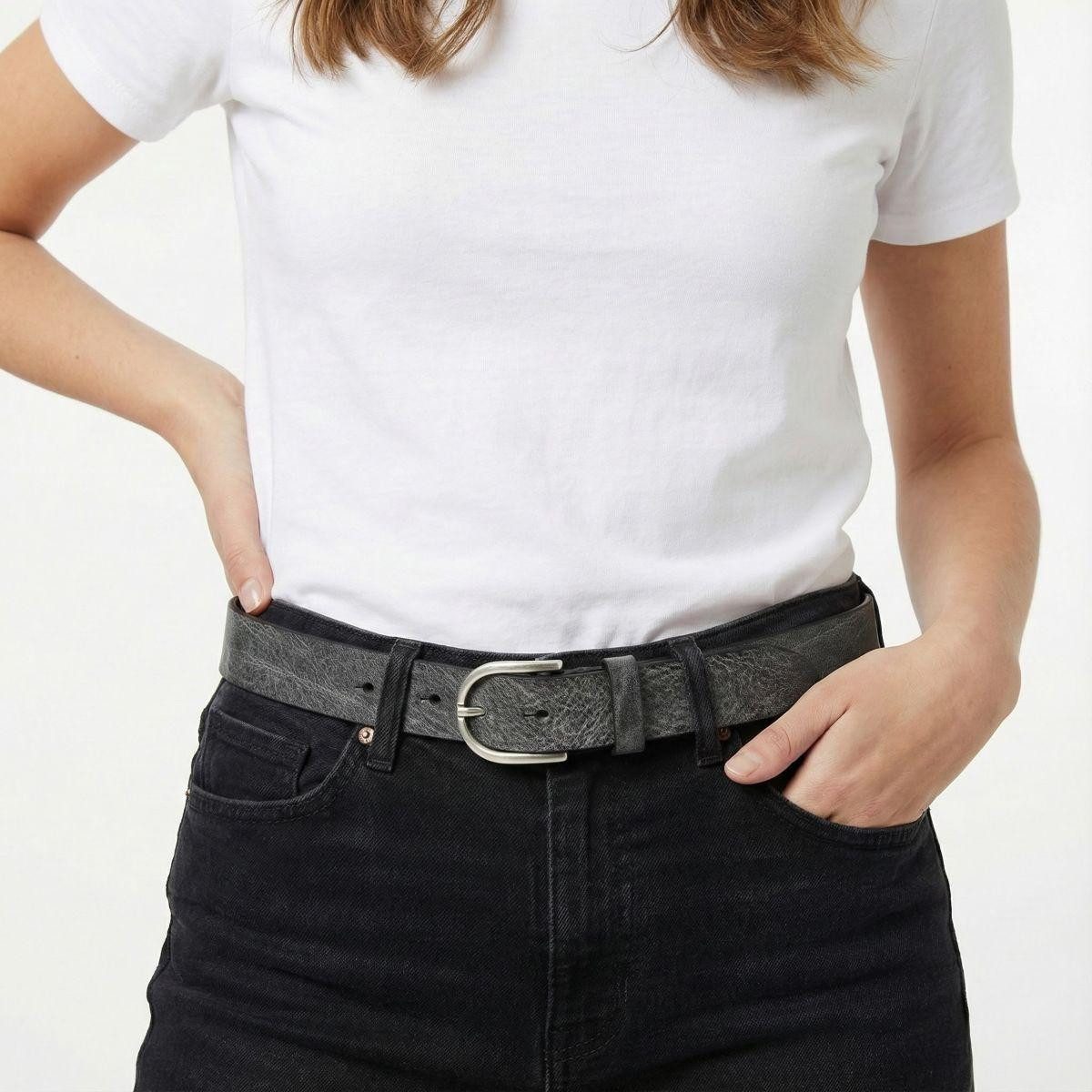 BELTINGER Ledergürtel Damen-Gürtel aus weichem Vollrindleder Vintage-Look 3 cm - Leder-Gürte (1-St) weiches Leder, Gürtelschnalle in Altsilber, Vintage