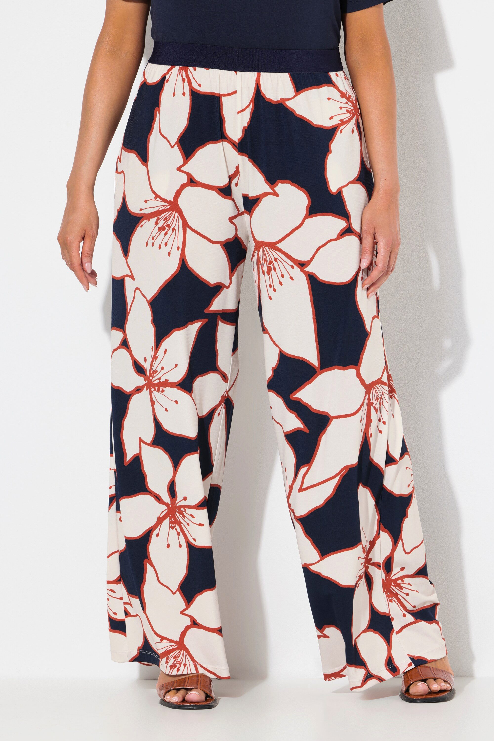 Ulla Popken Schlupfhose Jerseyhose Blüten weites günstig online kaufen