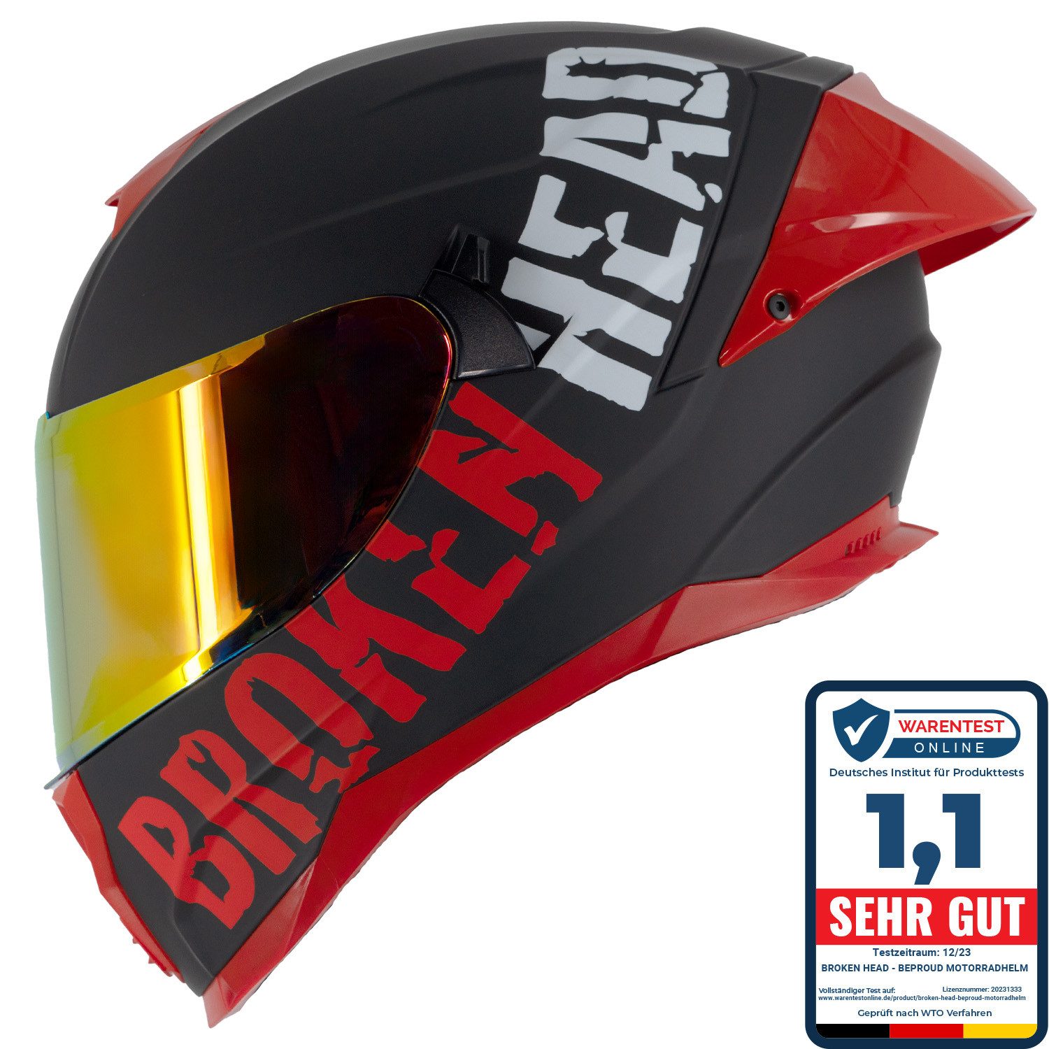 Motorradhelm BeProud Pro Sport Rot