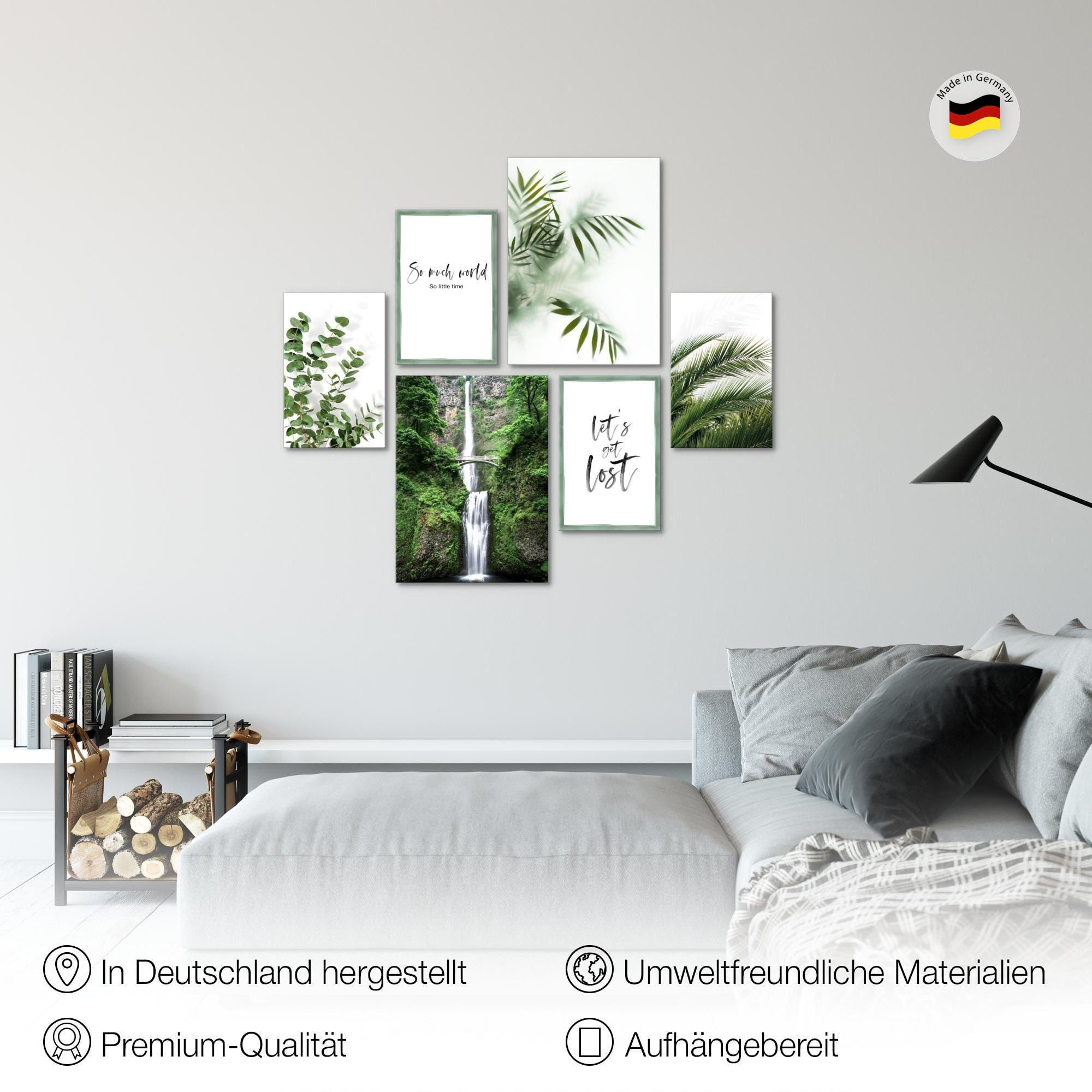 Novart Wandbild Grüne Blätter Pflanze Natur - KEIN EXTRA RAHMEN BENÖTIGT