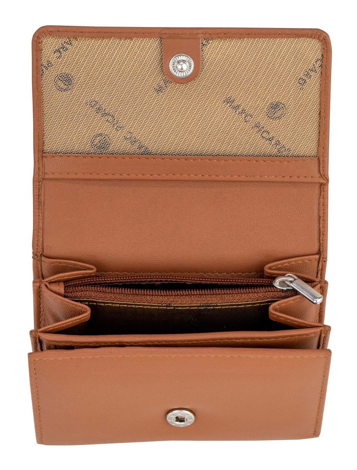Marc Picard Geldbörse Wallet with Flap, aus echtem Lammleder mit RFID-Blocker Schutz