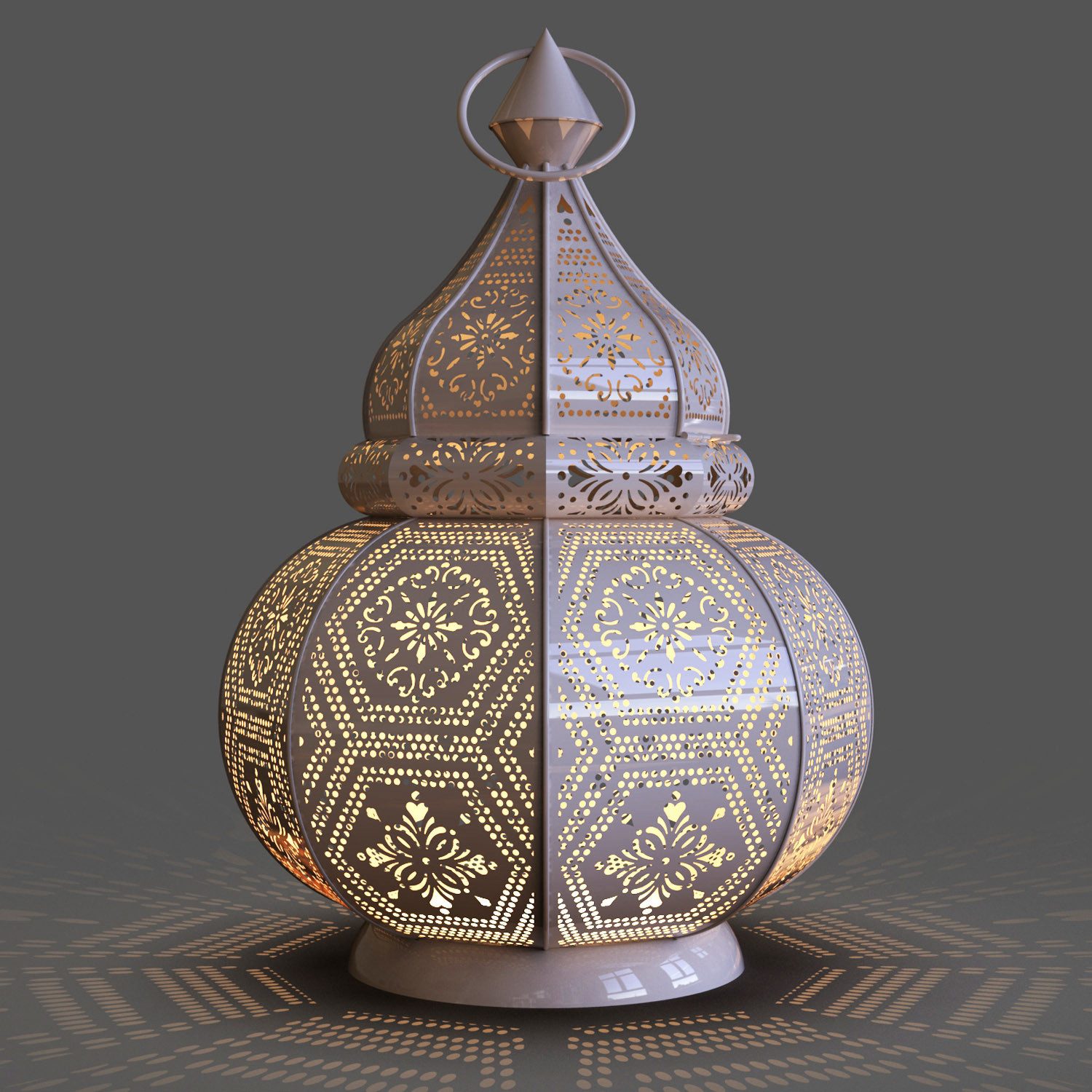 Marrakesch Orient & Mediterran Interior Teelichthalter Orientalische Laterne Windlicht Maha aus Metall in Weiß 30 cm Deko (1 St), Handarbeit