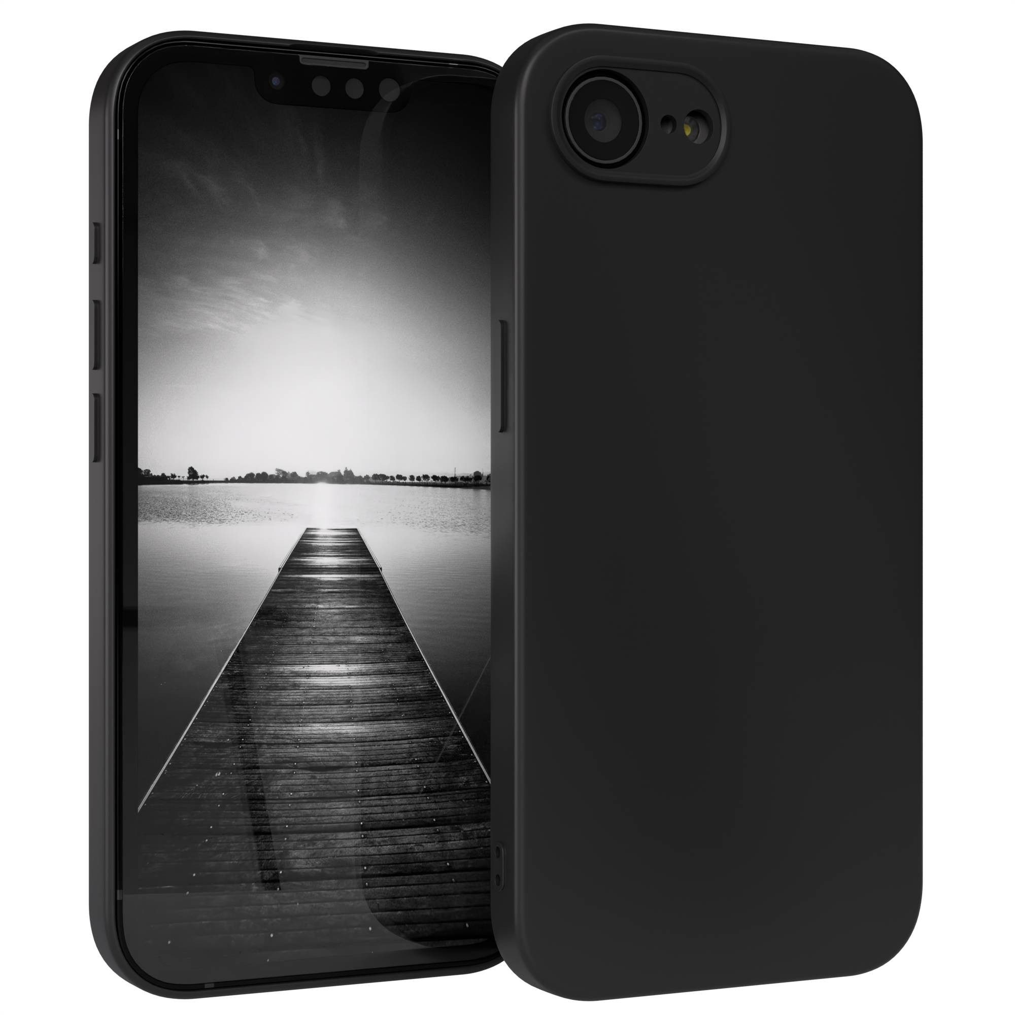 EAZY CASE Handyhülle TPU Hülle mit/-ohne MagSafe Apple iPhone 16e 6,1 Zoll, Silikon Schutzhülle mit Kameraschutz kratzfest Back Cover Etui Schwarz