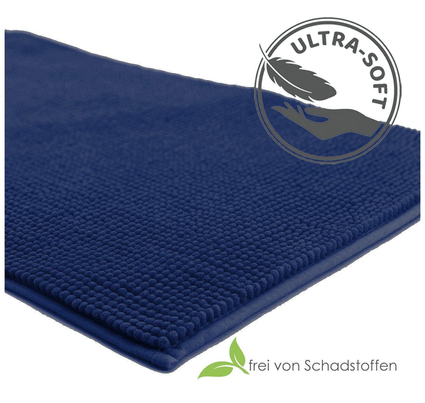 heimtexland Badematte Badvorleger Chenille Badteppich Duschvorleger, rutschhemmend beschichtet, Fußbodenheizung geeignet, schnell trocknend, strapazierfähig, fu – Bild 5 von 5