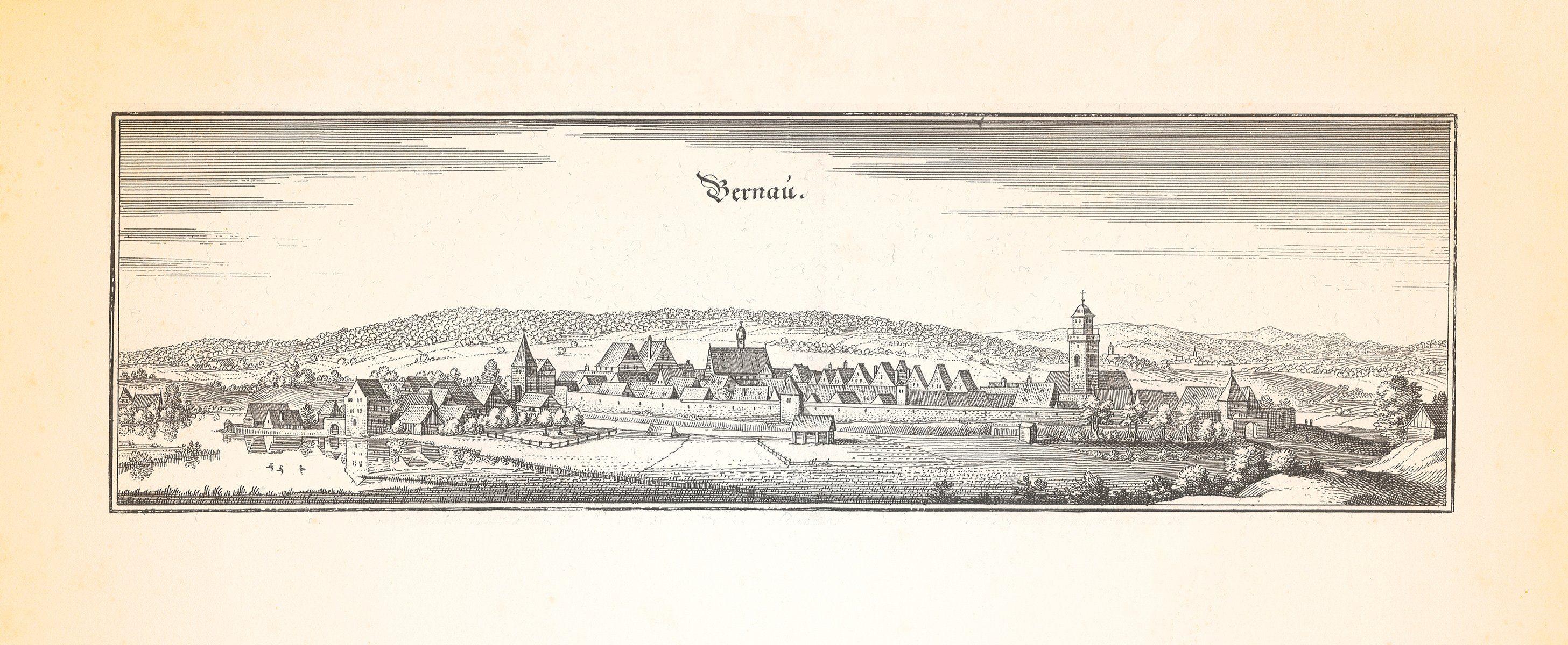 Kunstdruck Bernau Bärnau Oberpfalz Tirschenreuth Stiftland Kupferstich Merian 031