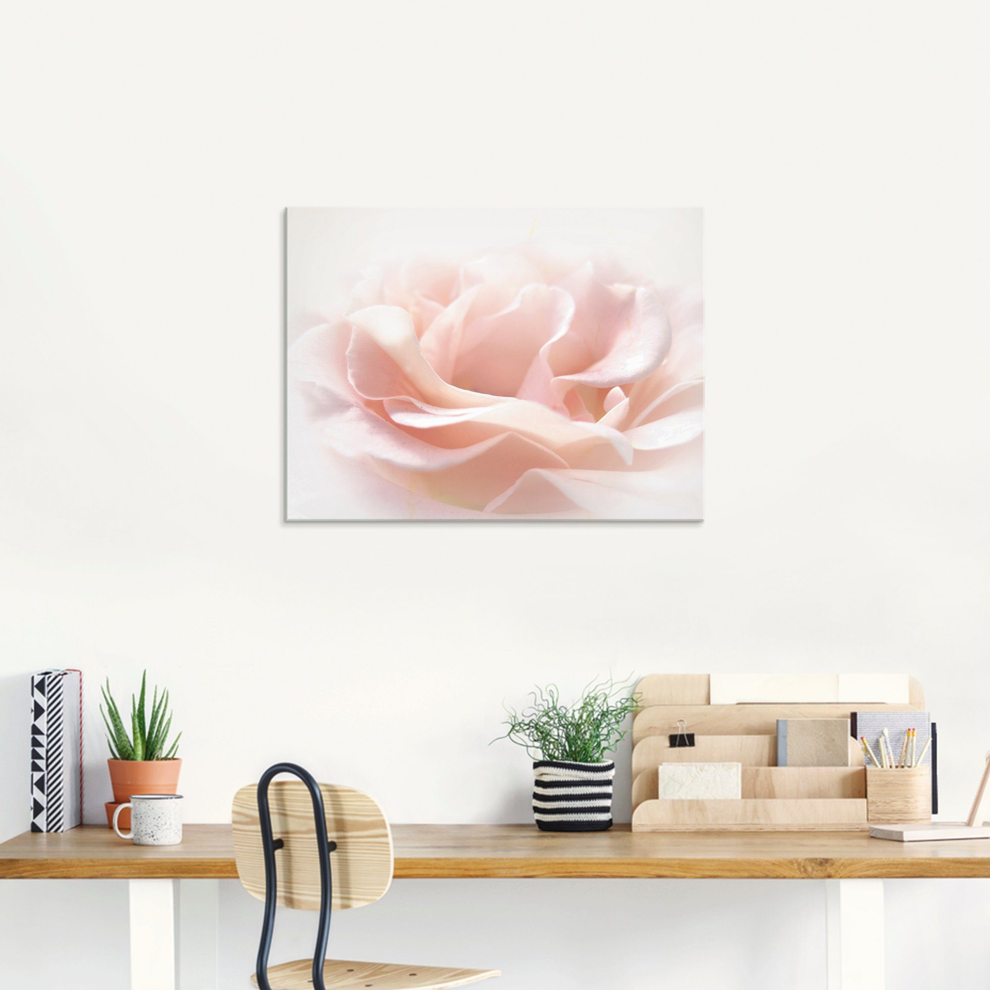 Artland Glasbild Rose I, Blumen (1 St), in verschiedenen Größen