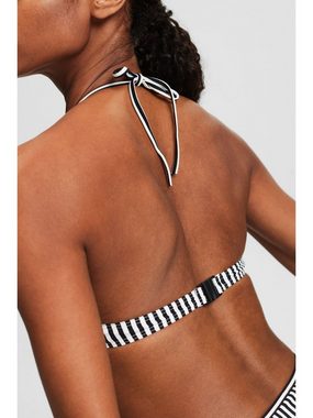 Esprit Triangel-Bikini-Top Gestreiftes Bikinitop im Neckholder-Design