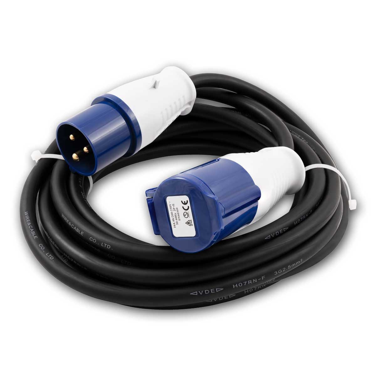 McPower CEE-Stecker CEE Verlängerungskabel 25m H07RNG 3G2,5