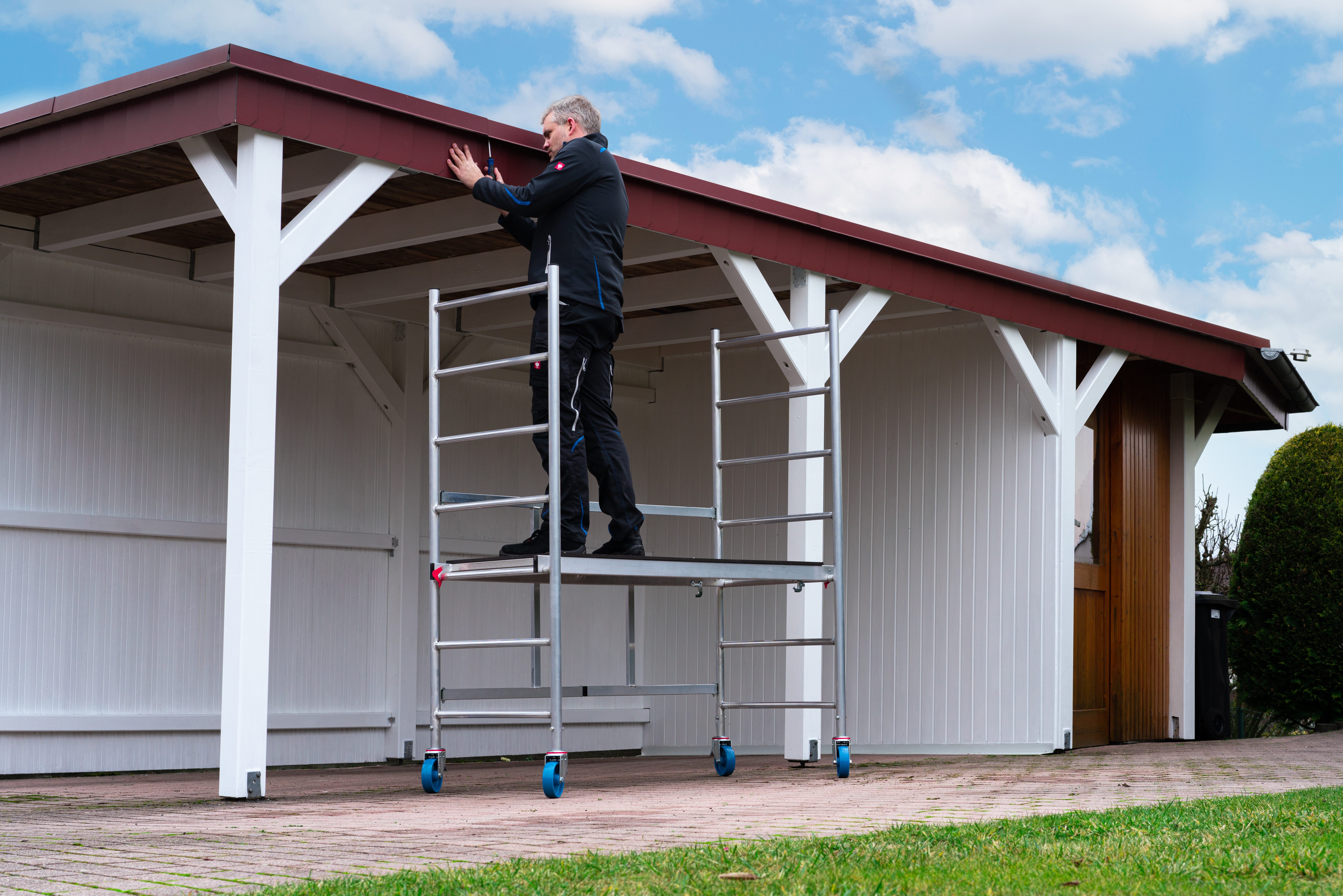 KRAUSE Folding Scaffold »MONTO« Aluminum Folding Scaffold ProTec XS, foldable, load capacity: 200 kg/m² according to DIN EN 1004-1