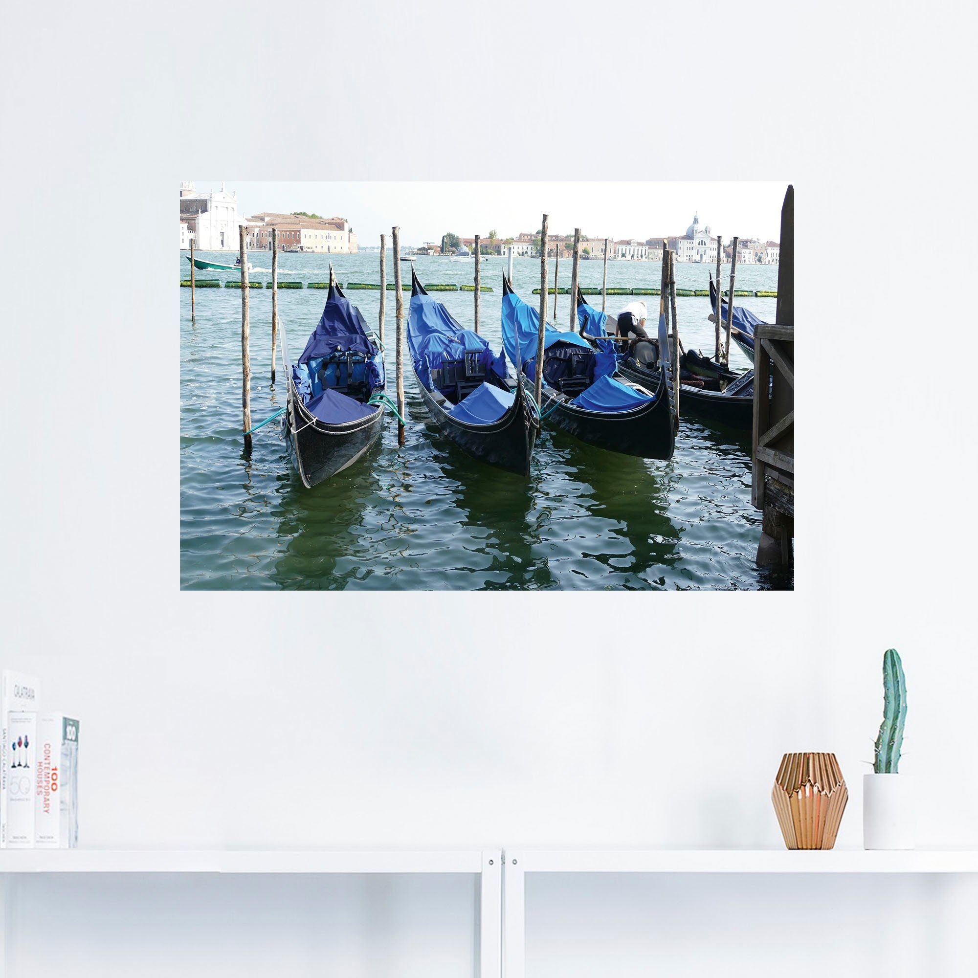 in versch. ruhiger Alubild, Poster Ein als Artland Moment in Wandaufkleber Venedig, Größen (1 Wandbild oder Leinwandbild, Venedig St),