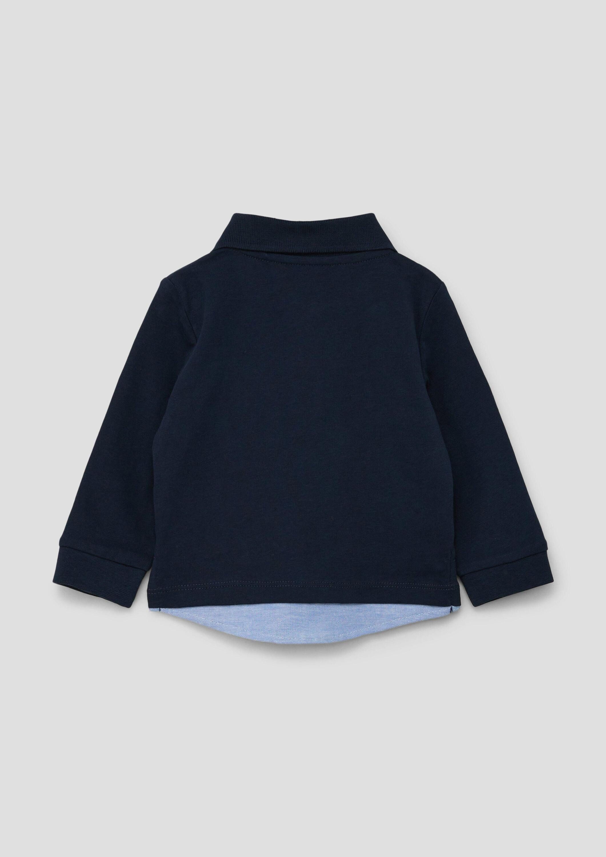s.Oliver Langarmshirt Polo-Shirt Poloshirt in Layering-Optik