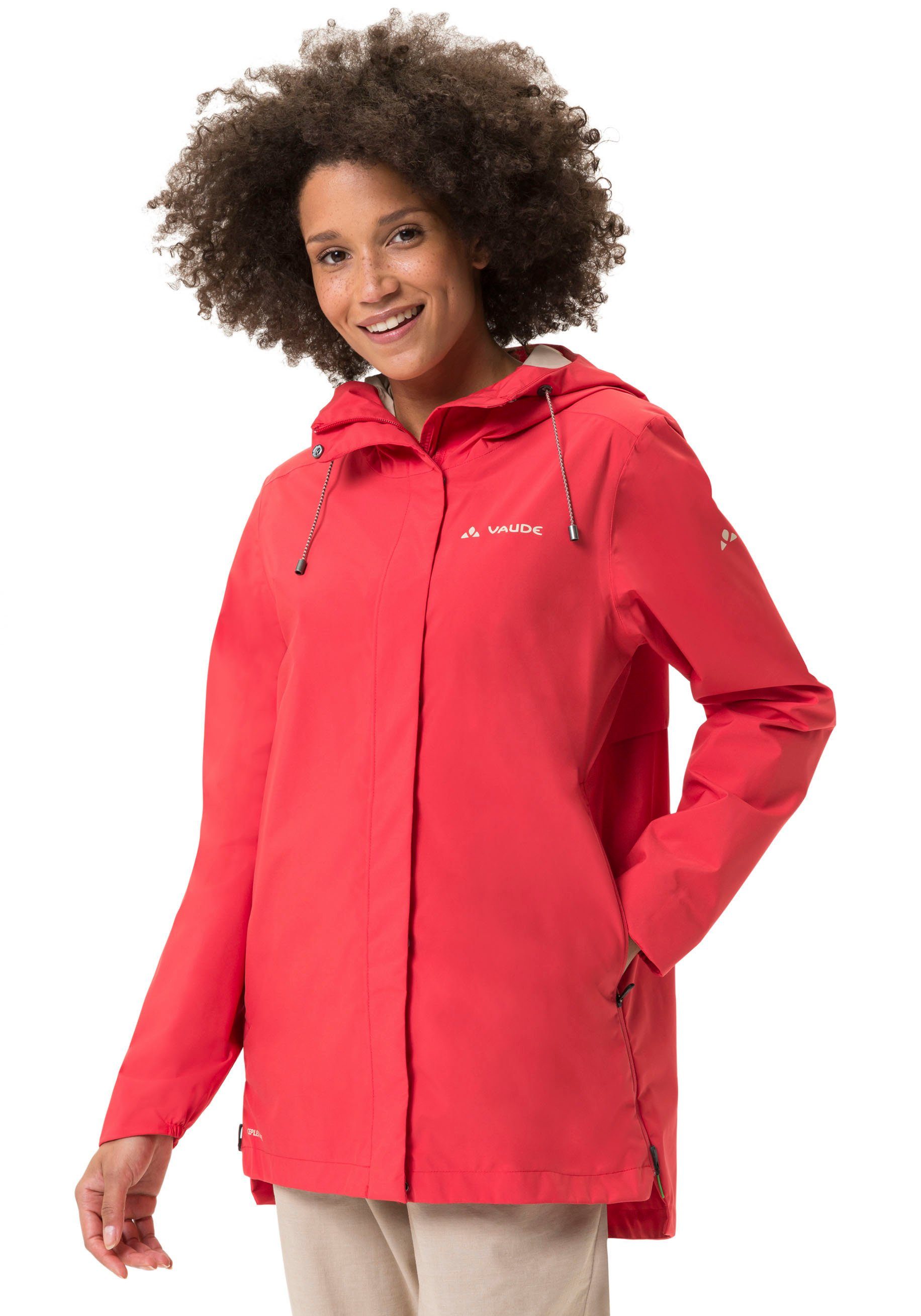 Outdoorjacke VAUDE 2L II MINEO flame Kordelzug JACKET WOMEN'S (1-St)