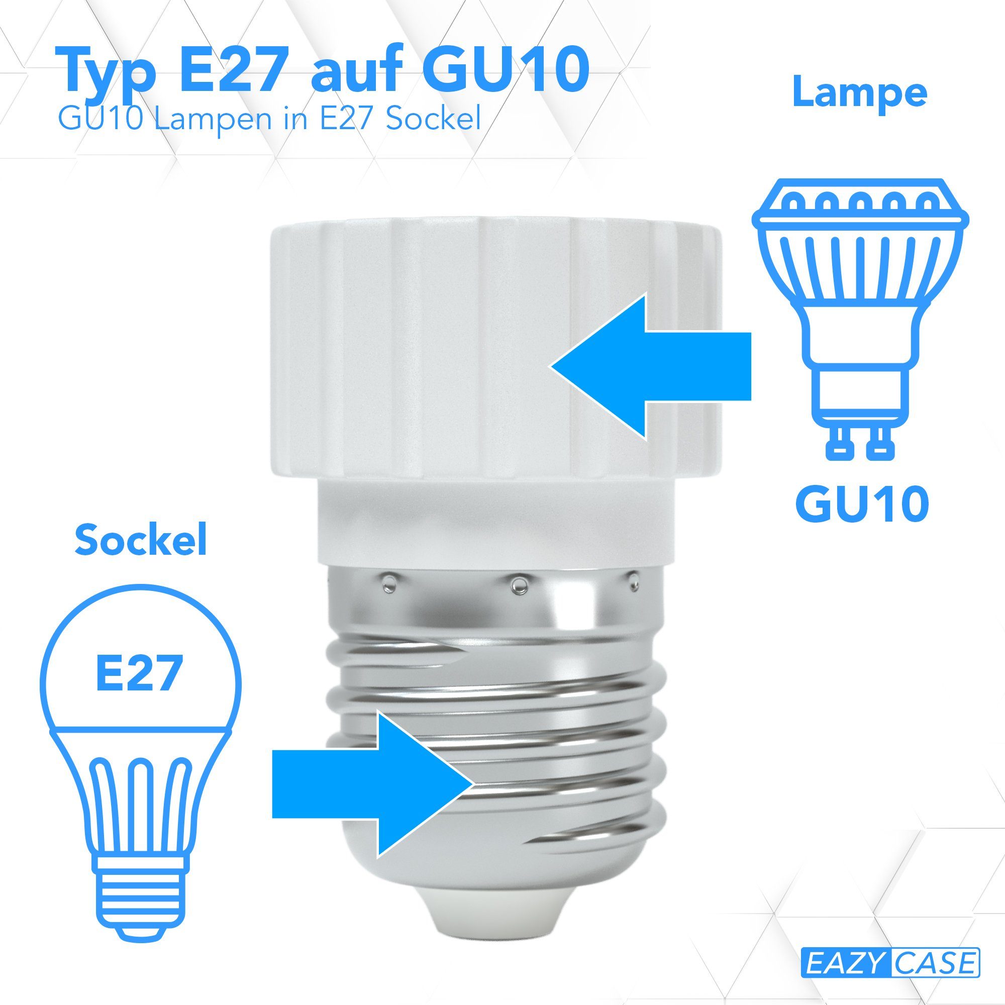 EAZY CASE Lampenfassung Lampensockel Sets E27 auf GU10 Adapter Fassung Lamp günstig online kaufen