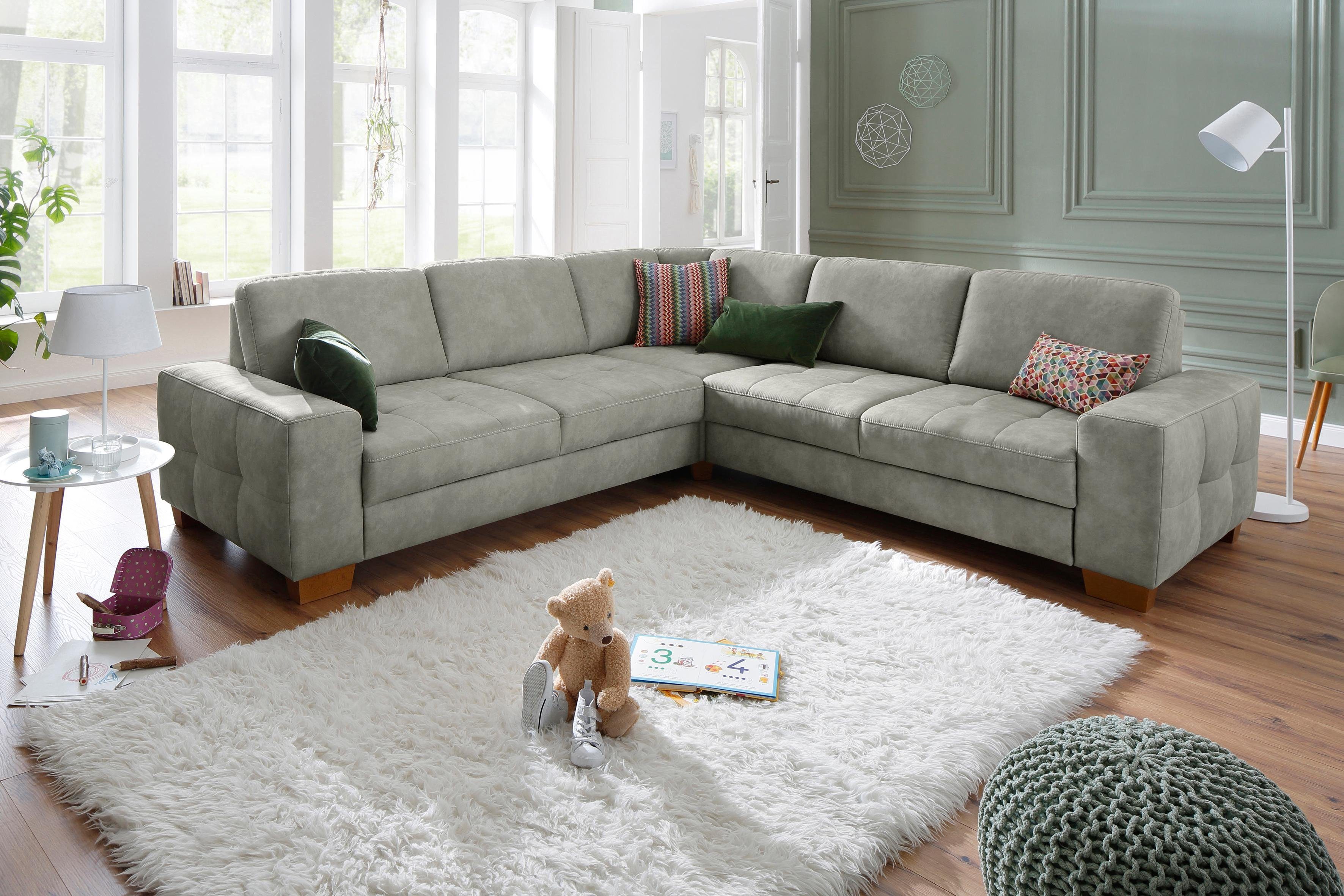 Home affaire Ecksofa "Puccini L-Form" mit Federkern, Sitztiefenverstellung, günstig online kaufen