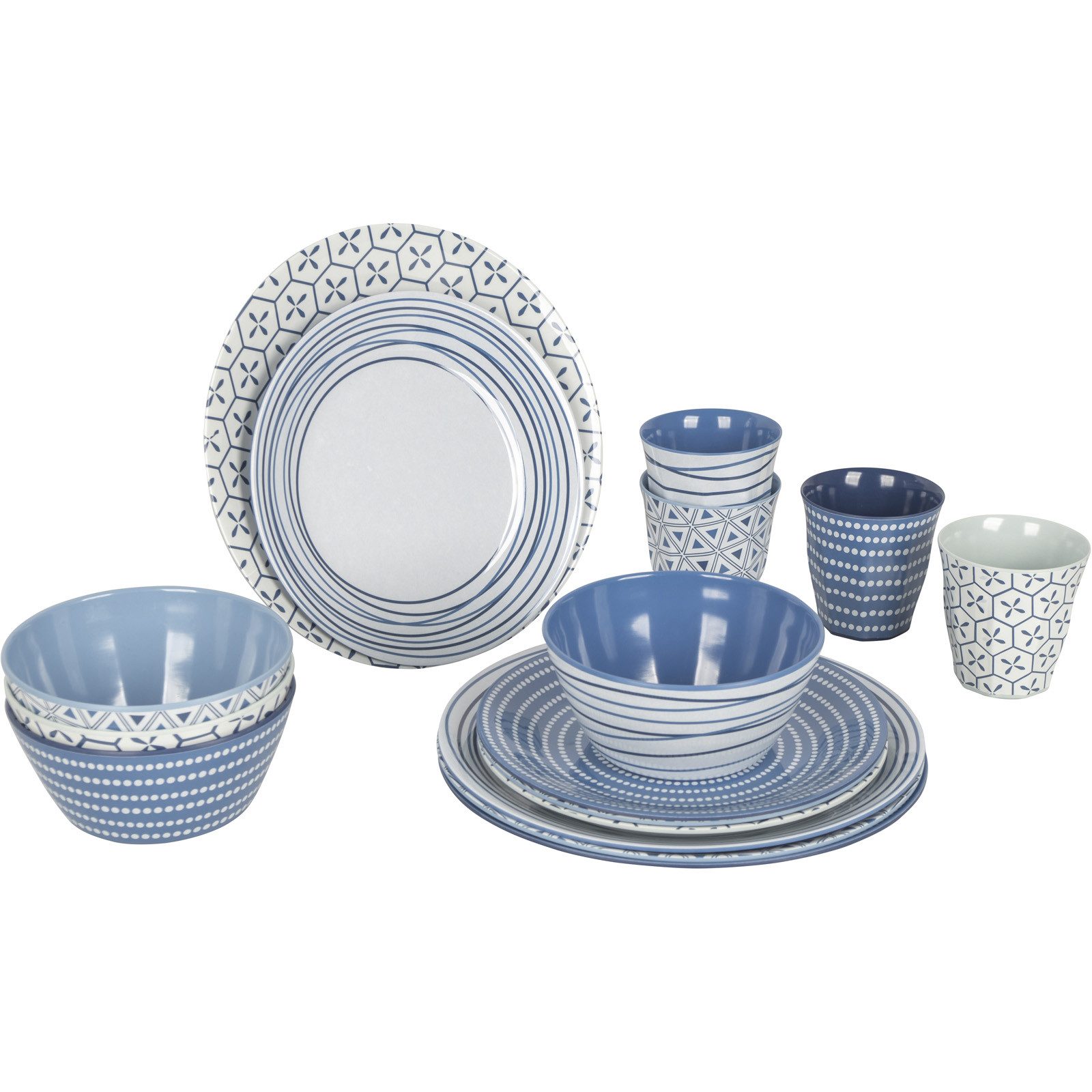 Geschirr-Set Melamin Campinggeschirr Set Mix&Match