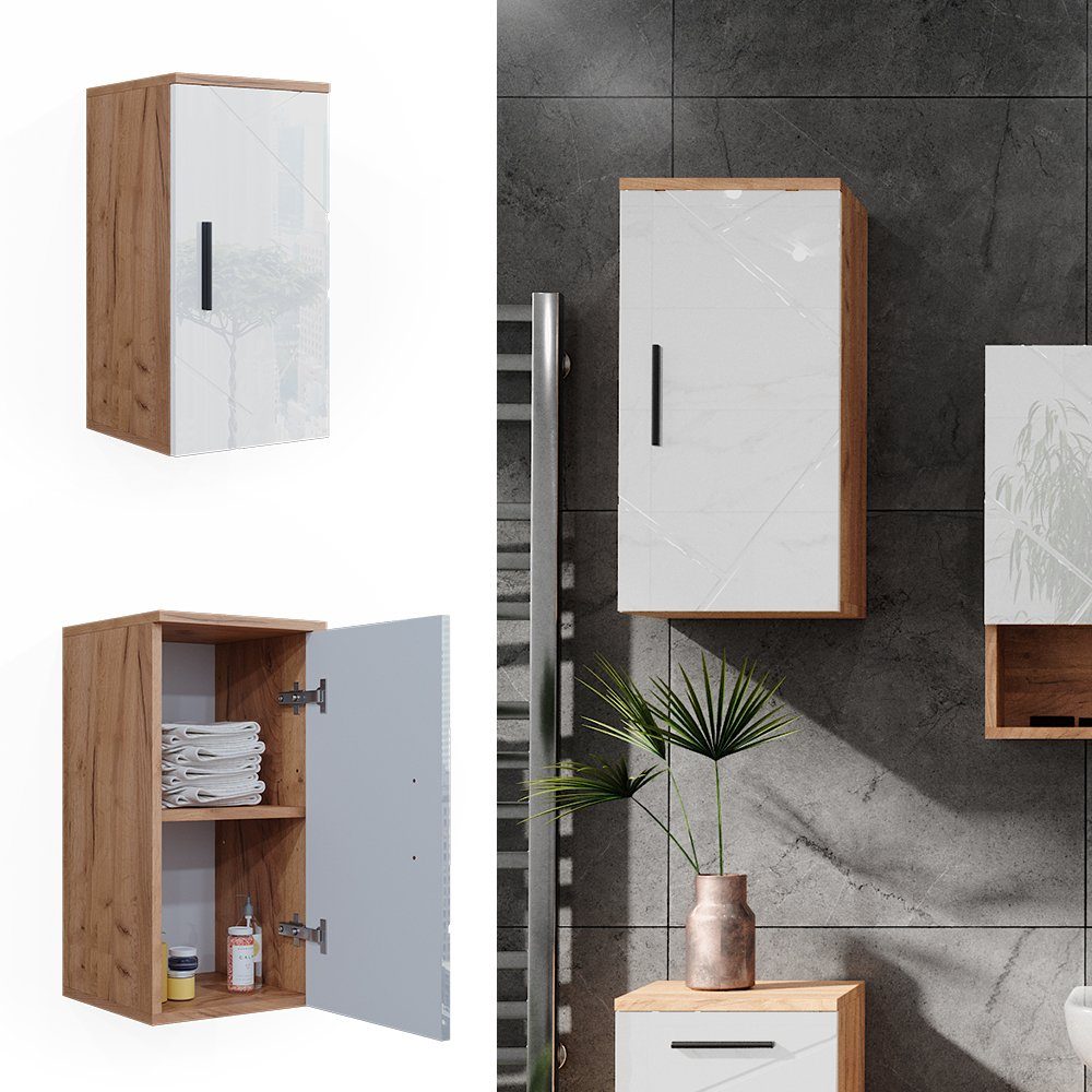 Vicco Hängeschrank Irma, Weiß Hochglanz/Goldkraft Eiche, günstig online kaufen