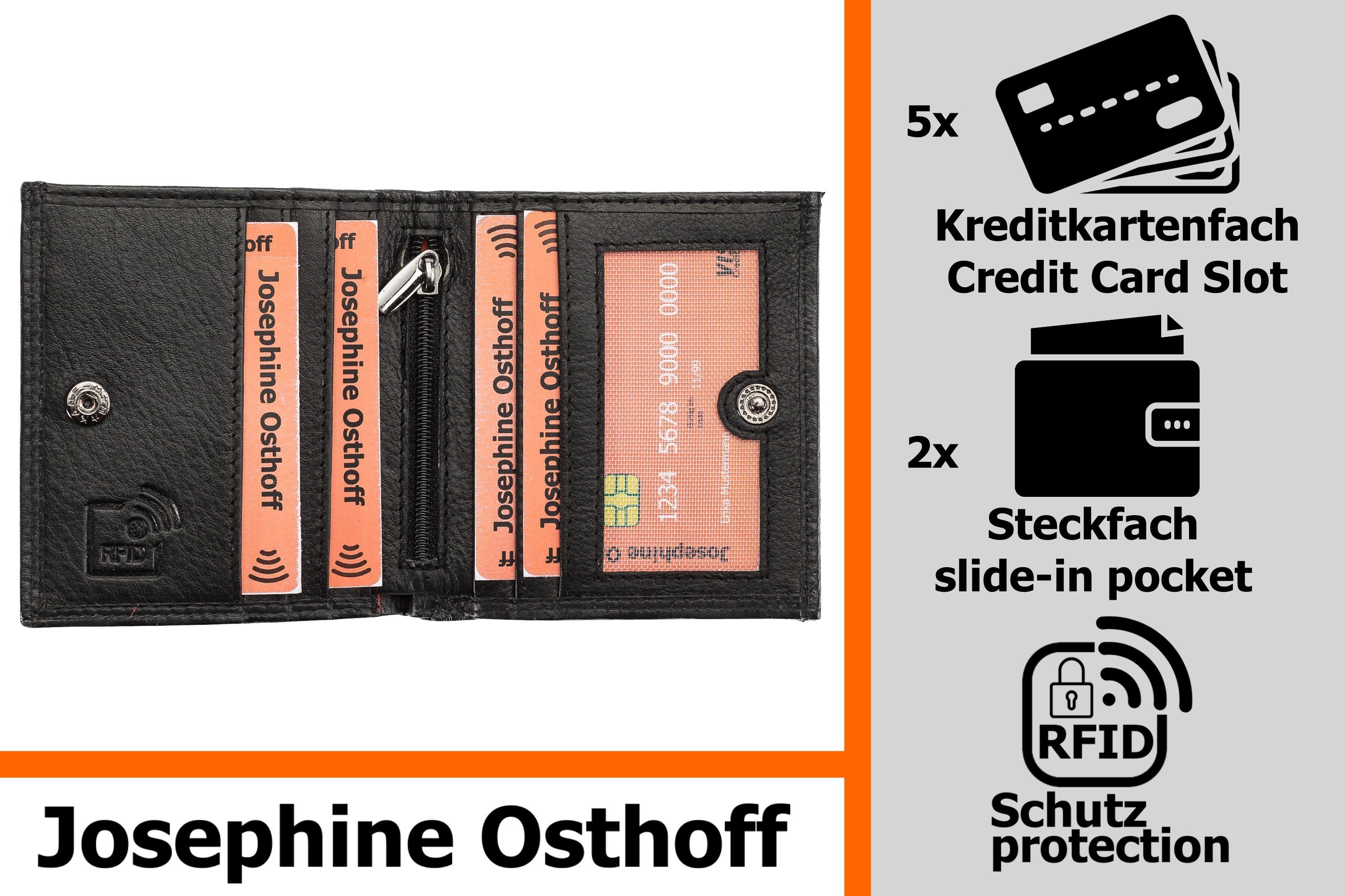 Josephine Osthoff Geldbörse Wiener schwarz Schachtel Geldbörse