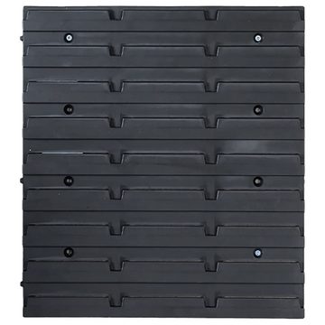 vidaXL Werkzeugbox 48tlg. Behälter-Set für Kleinteile mit Wandplatten Blau Schwarz