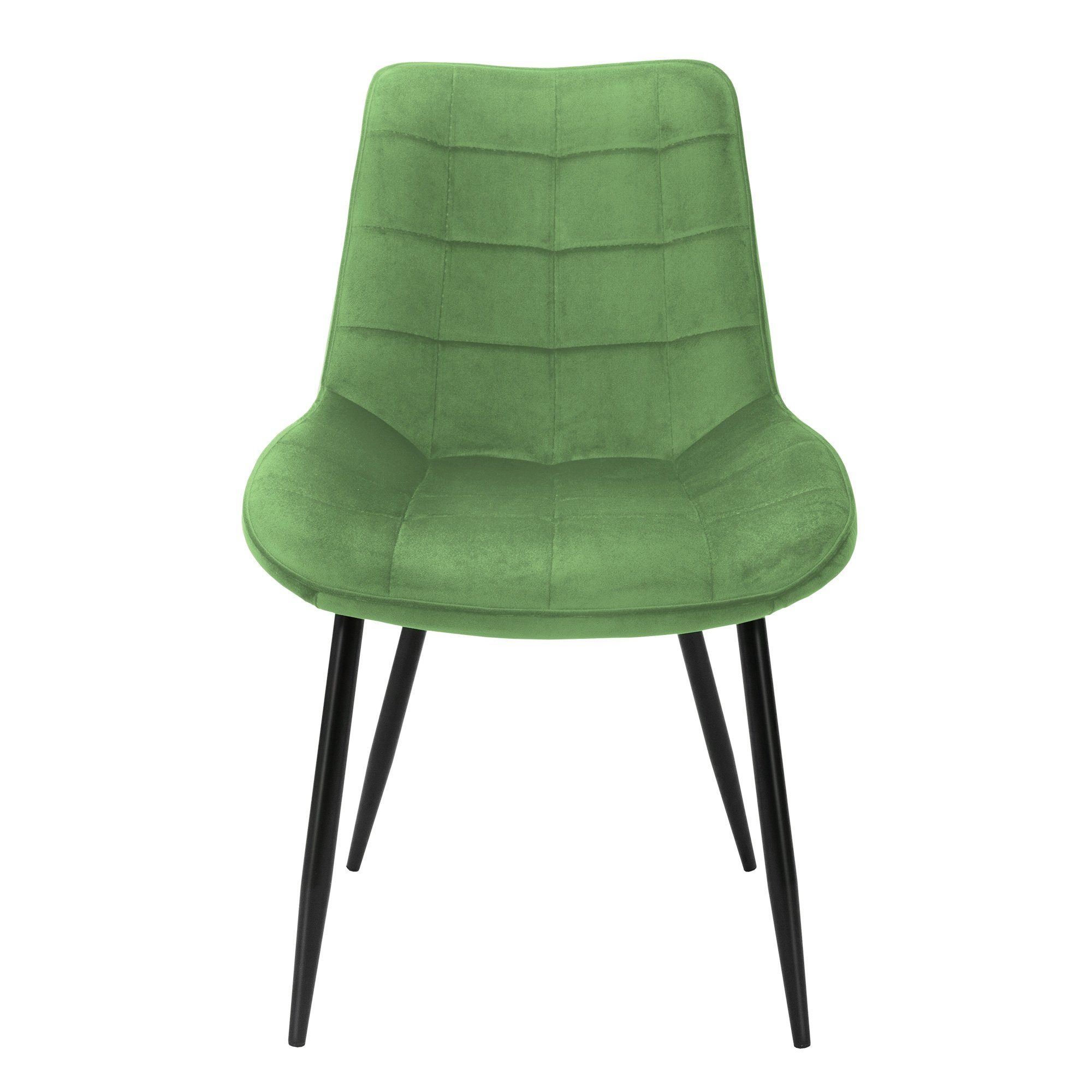ML-DESIGN Stuhl Metallbeinen 4er Samtbezug 4er Salbei (4er Set Esszimmerstühle Ergonomisch mit Samtbezug Set Rückenlehne mit Set), Grün