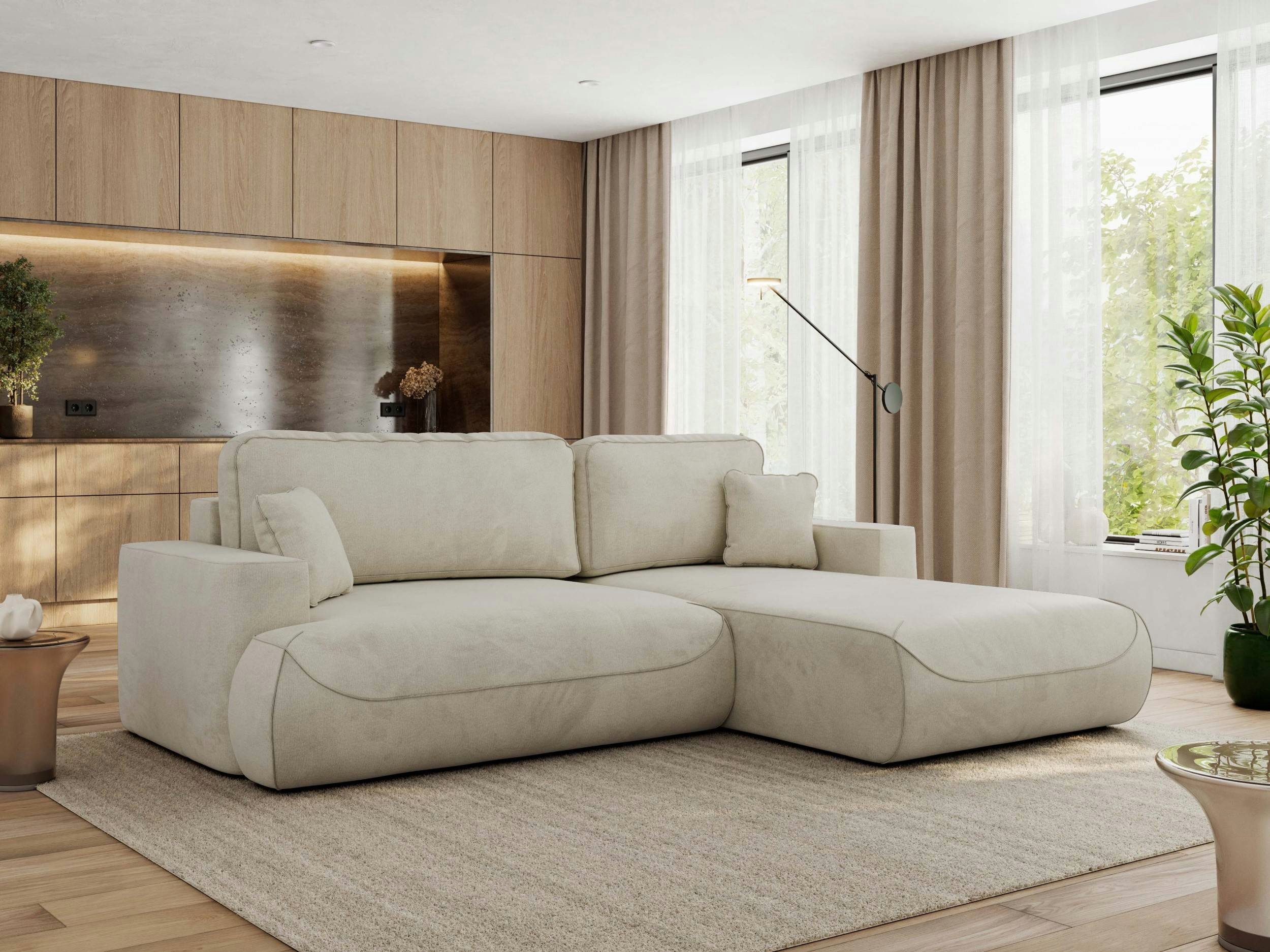 MKS MÖBEL Ecksofa OVO L, Set, mit Schlaffunktion und Bettkasten, DL-Automat, rechts/links wählbar, HR-Schaum & Wellenfedern