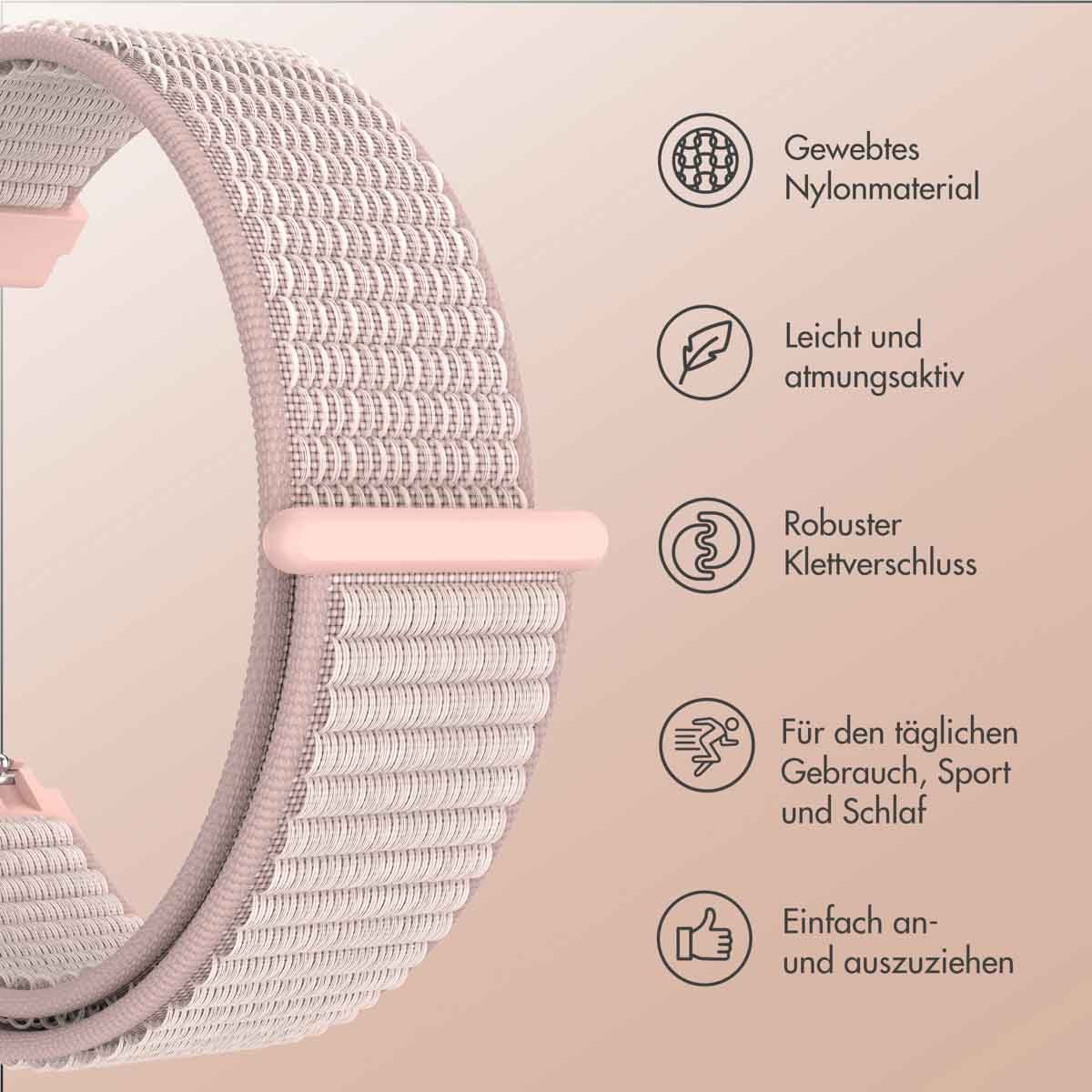 imoshion Smartwatch-Armband imoshion Nylonarmband - Universelle 20 mm Anschluss - Rosa – Bild 4 von 5